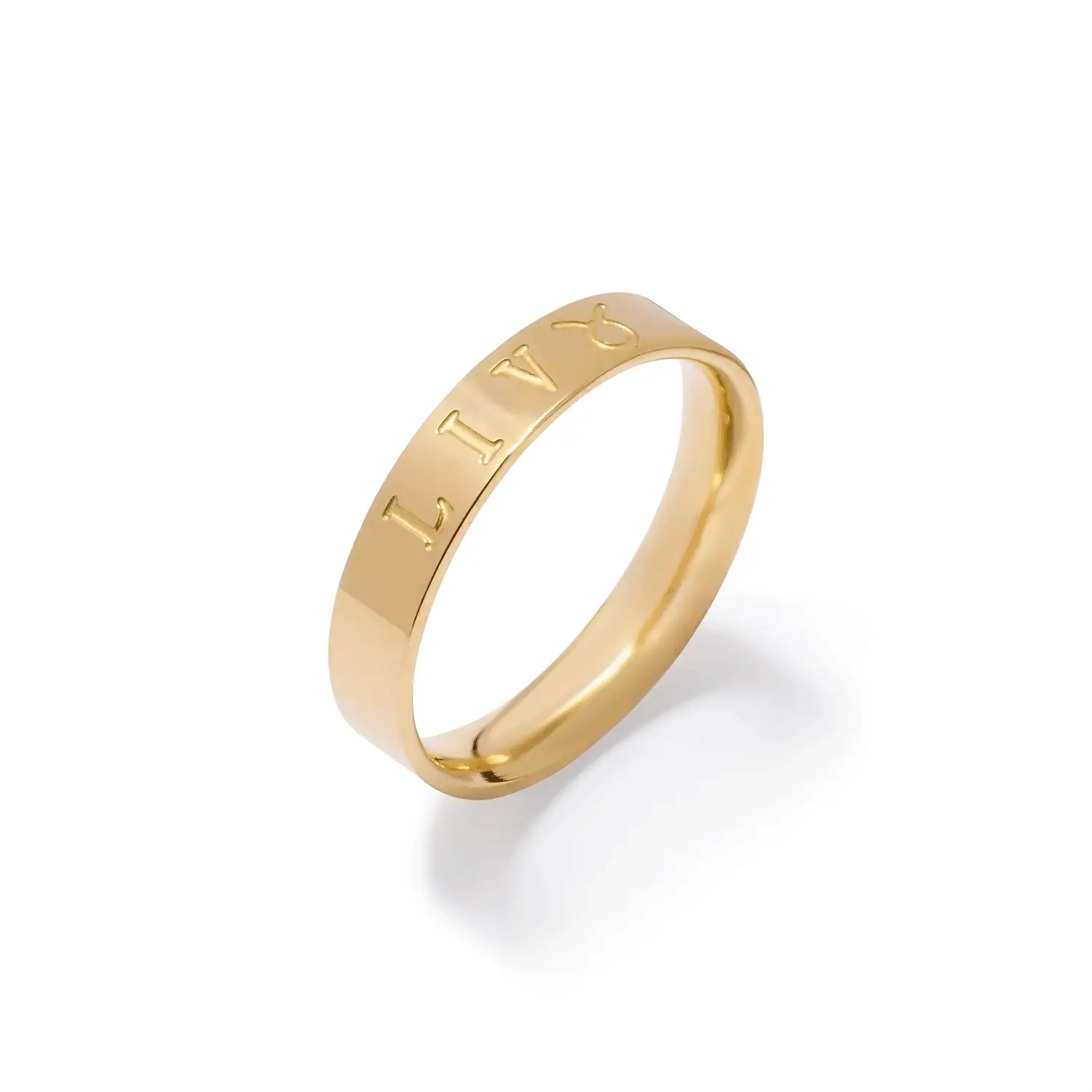 Custom Stamped Name Ring (Gold) - Image 3