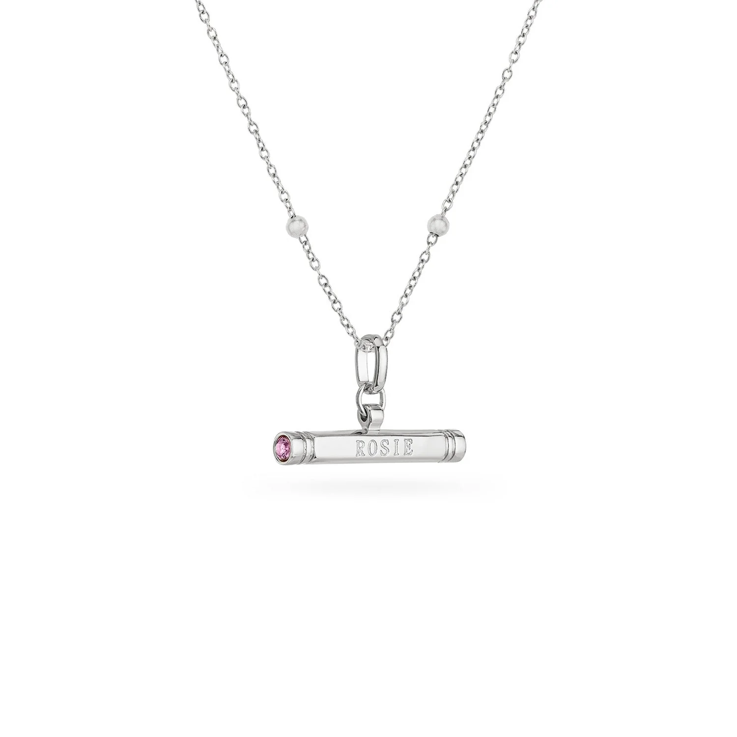 Custom Stamped T-Bar Necklace (Silver) - Image 7