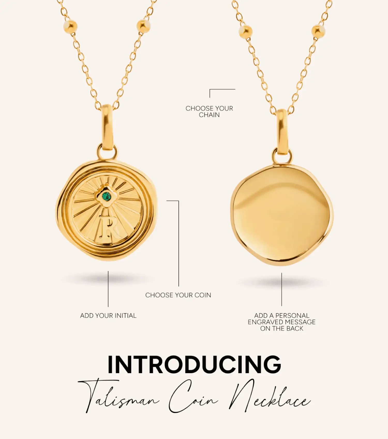 Custom Talisman Coin Necklace (Gold) - Image 4