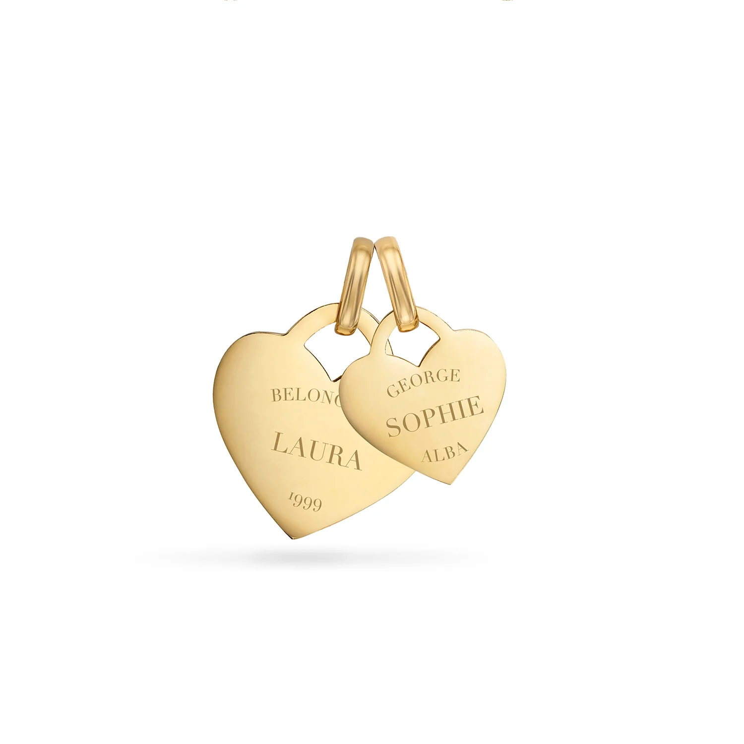 Double Heart Token Necklace (Gold) - Image 14