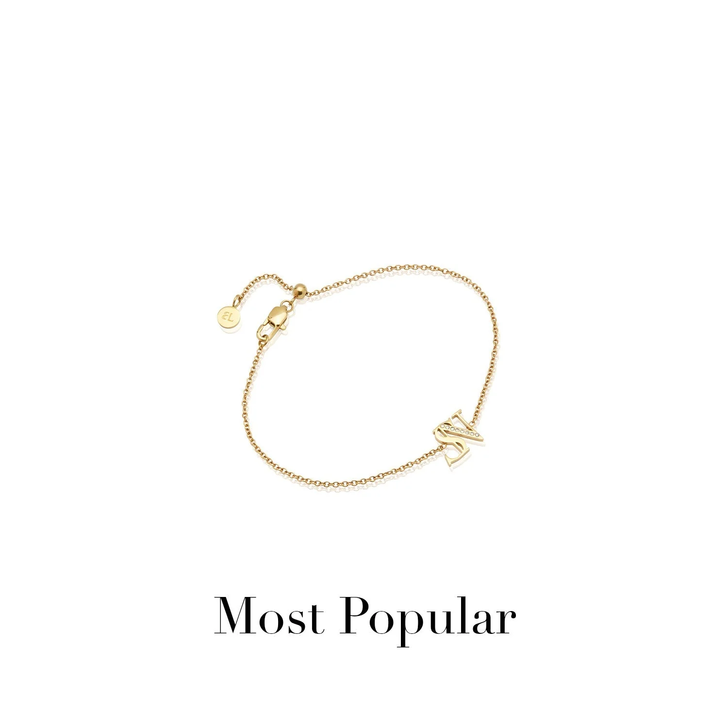 Double Initial Crystal Bracelet (Gold) - Image 13
