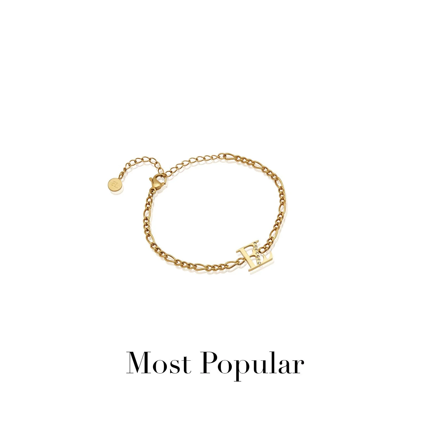 Double Initial Crystal Bracelet (Gold) - Image 14