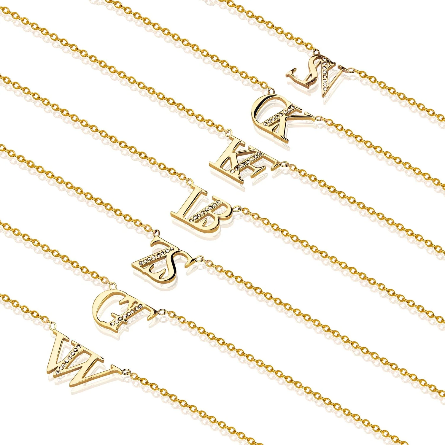 Double Initial Crystal Bracelet (Gold) - Image 7