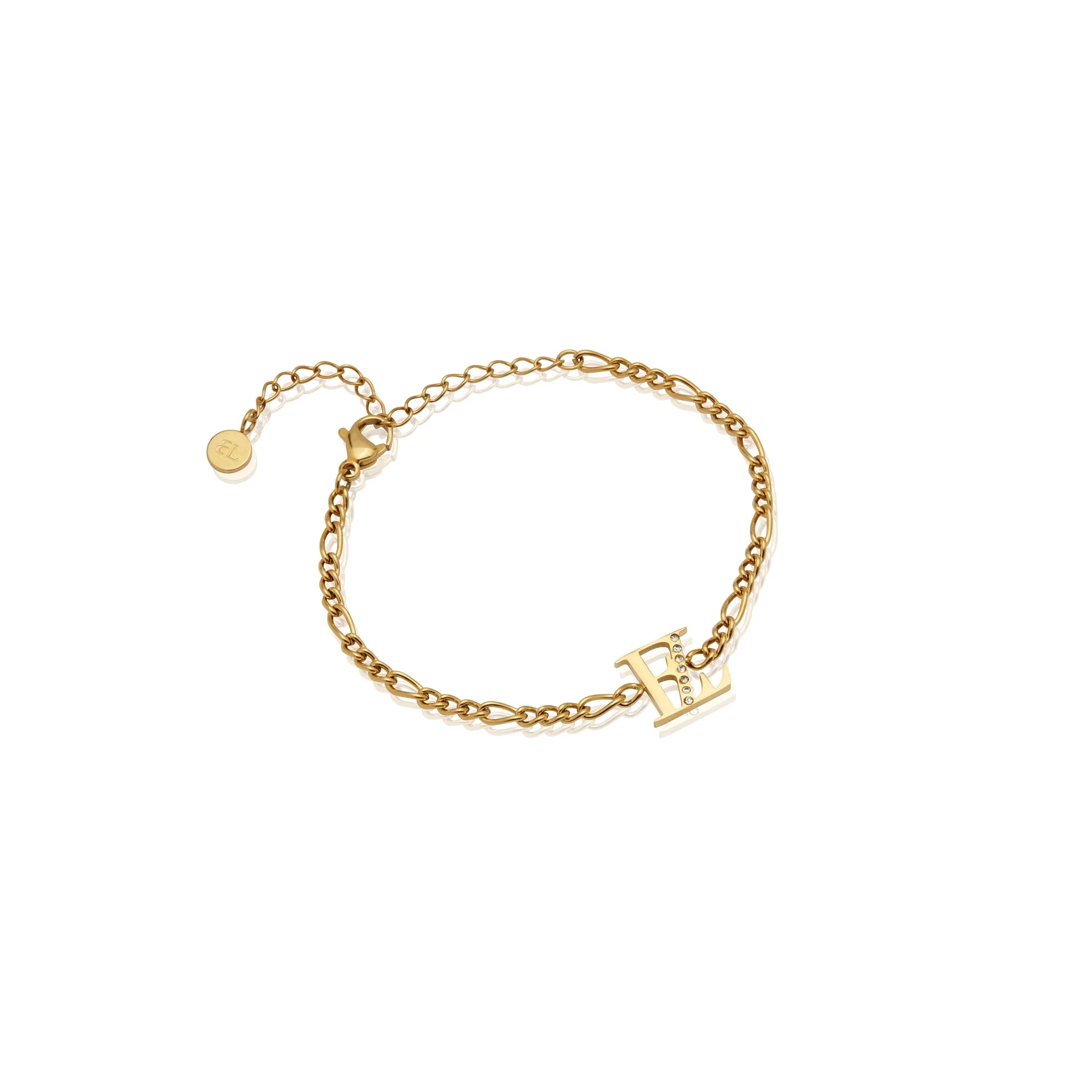 Double Initial Crystal Bracelet (Gold) - Image 9