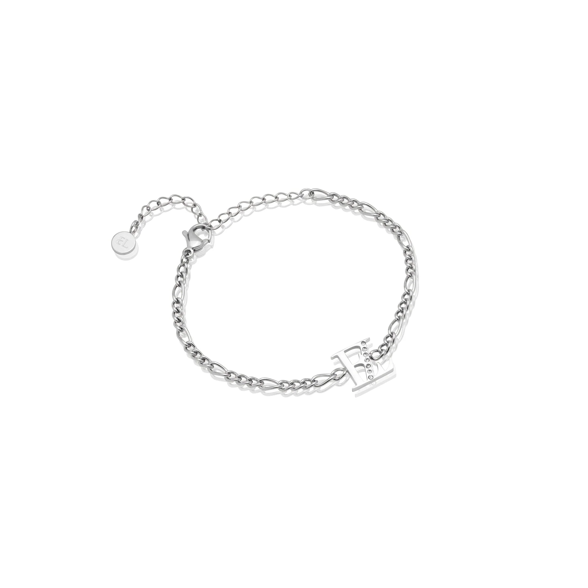 Double Initial Crystal Bracelet (Silver) - Image 10