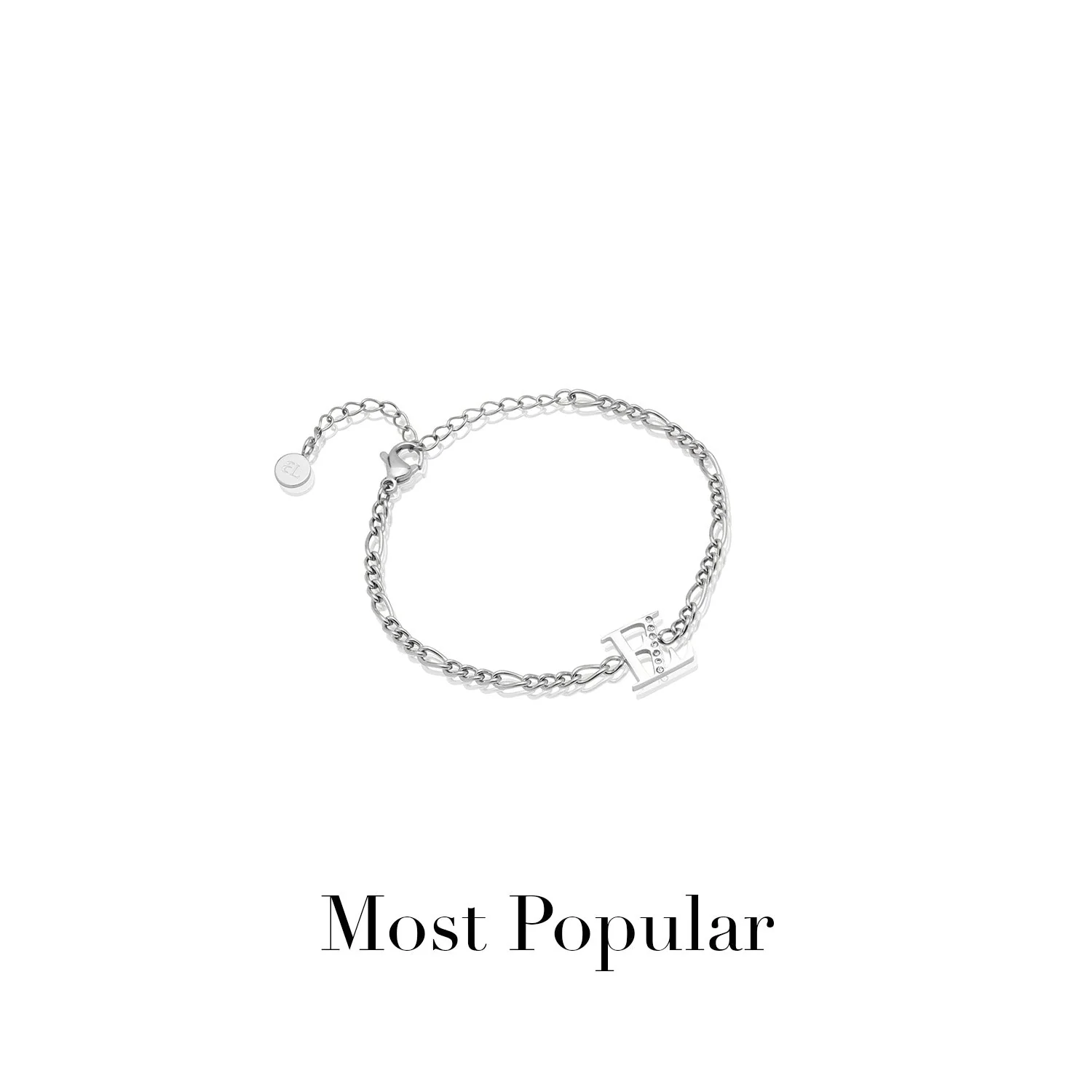 Double Initial Crystal Bracelet (Silver) - Image 12