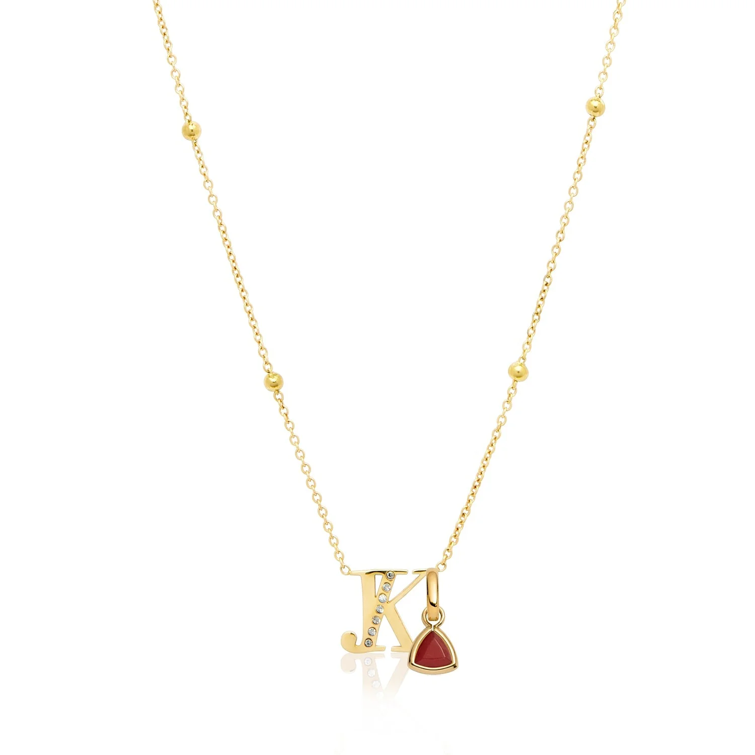Double Initial Crystal Necklace (Gold) - Image 12