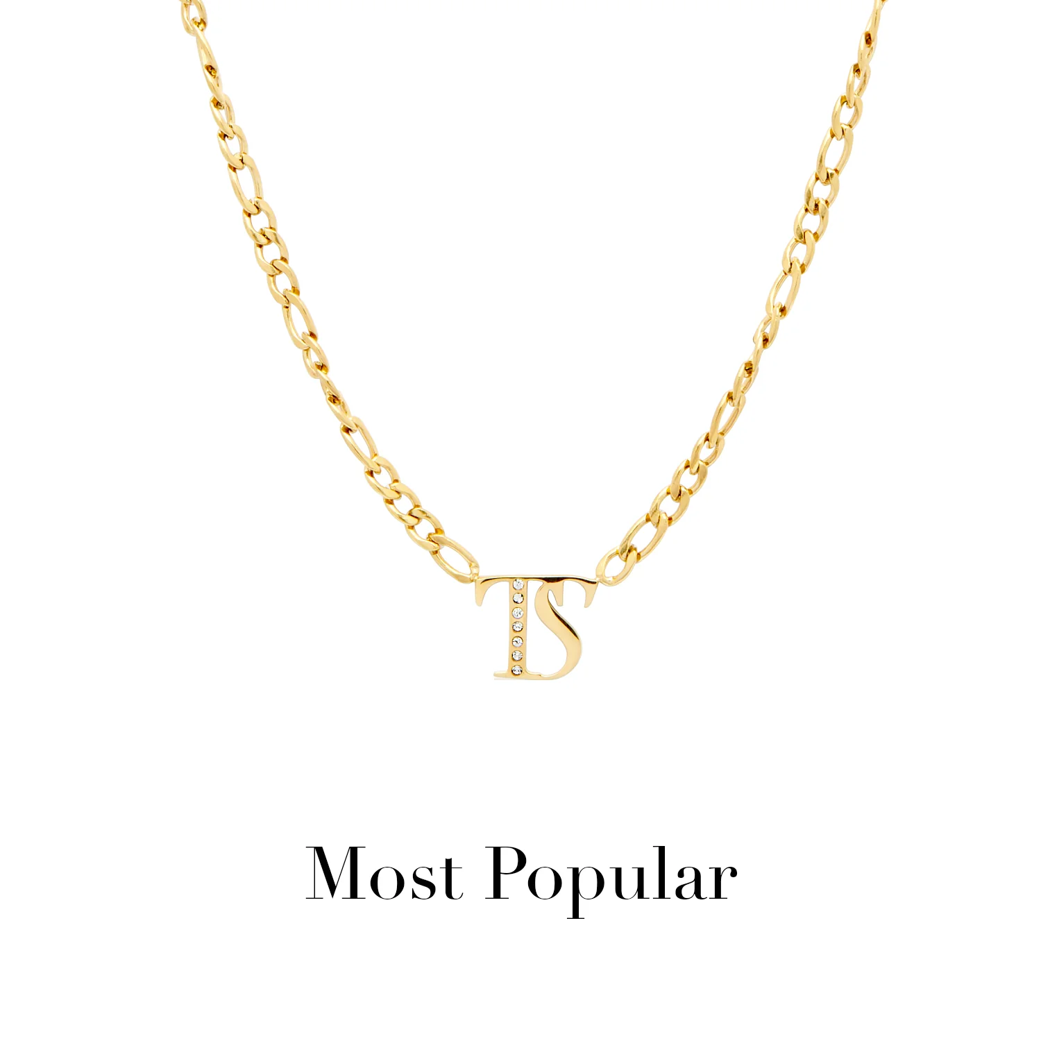 Double Initial Crystal Necklace (Gold) - Image 13