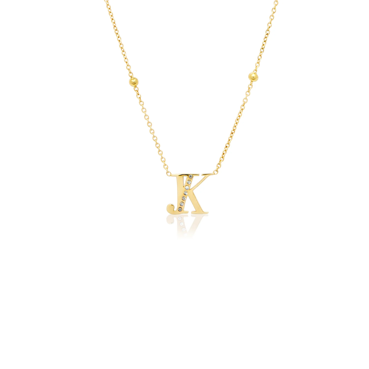 Double Initial Crystal Necklace (Gold) - Image 15