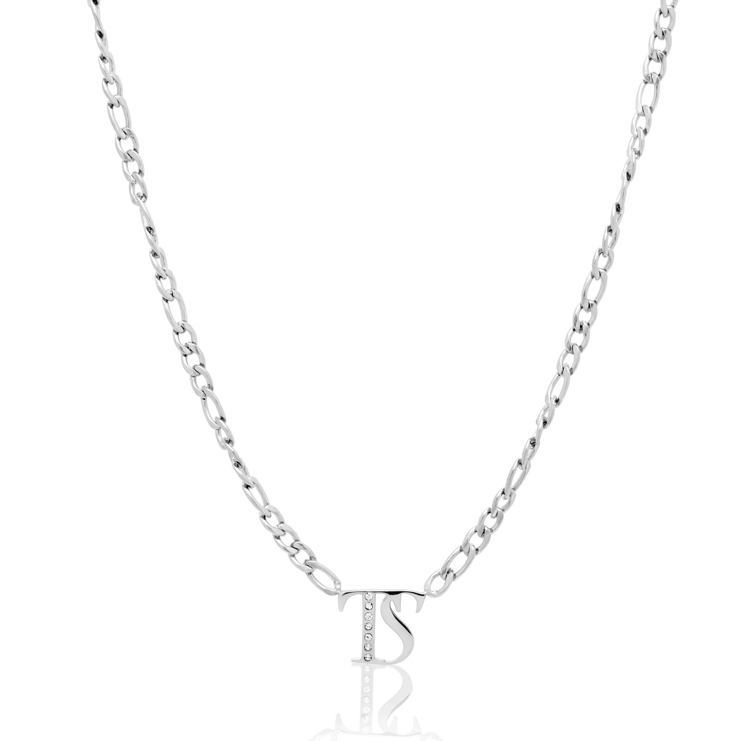 Double Initial Crystal Necklace (Silver) - Image 12