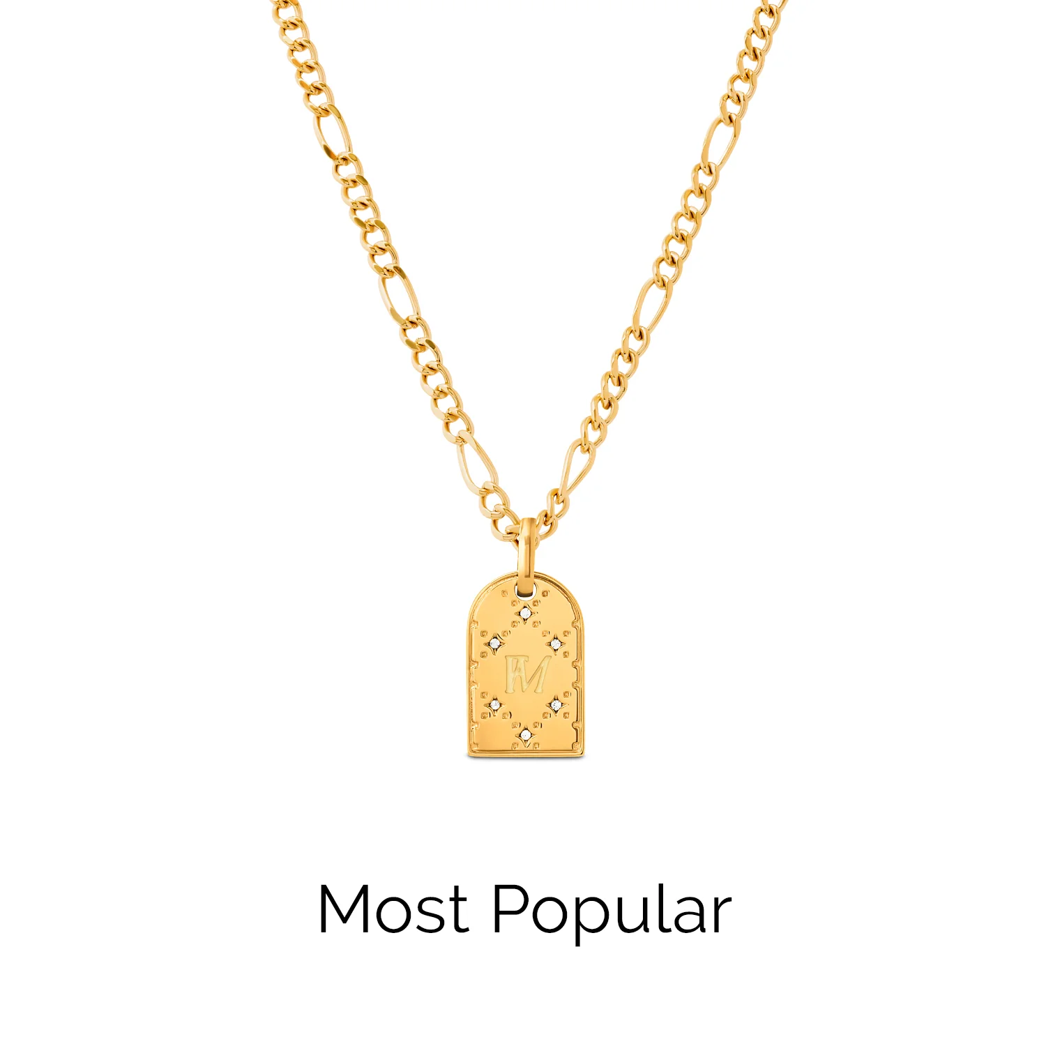 Double Monogram Necklace (Gold) - Image 10