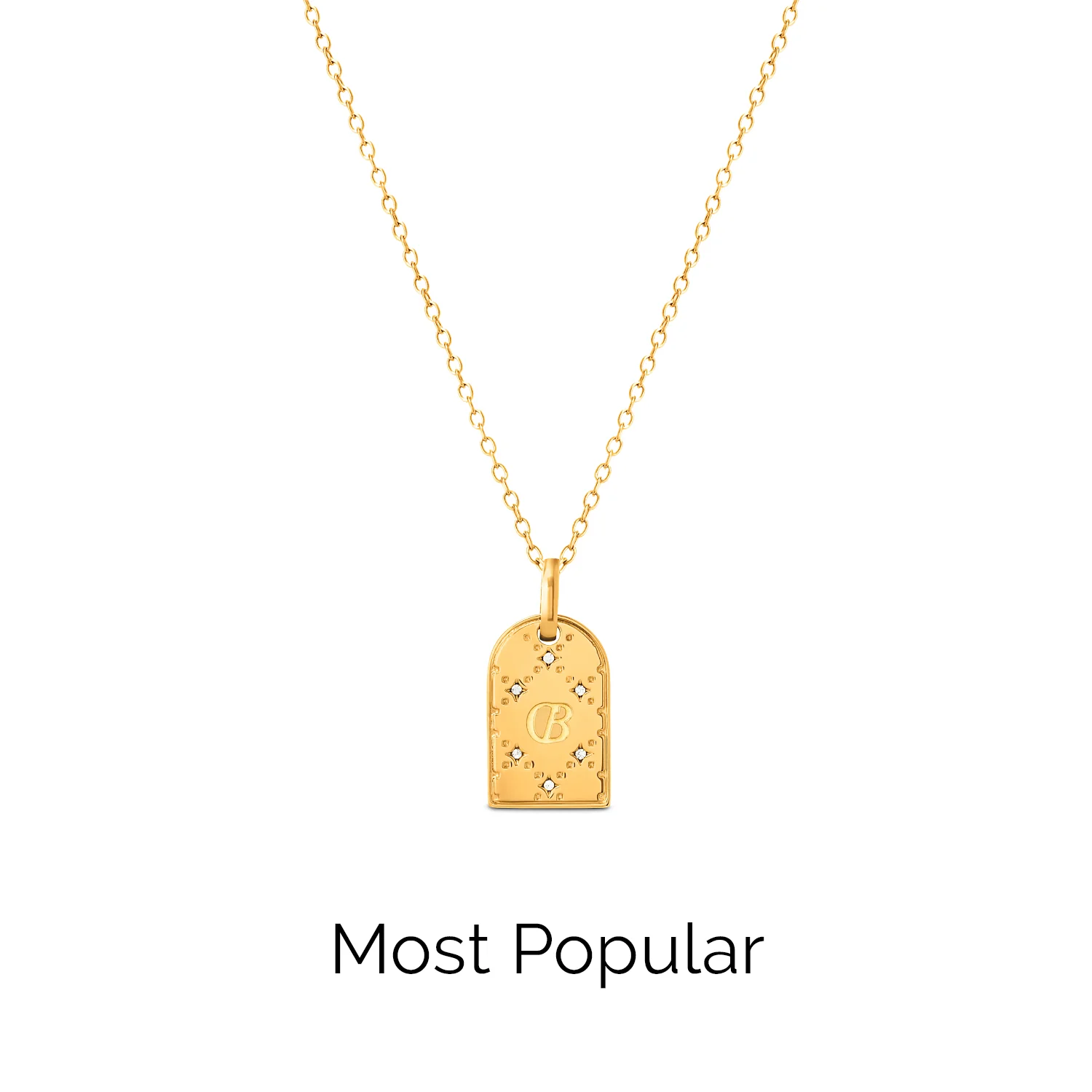 Double Monogram Necklace (Gold) - Image 11