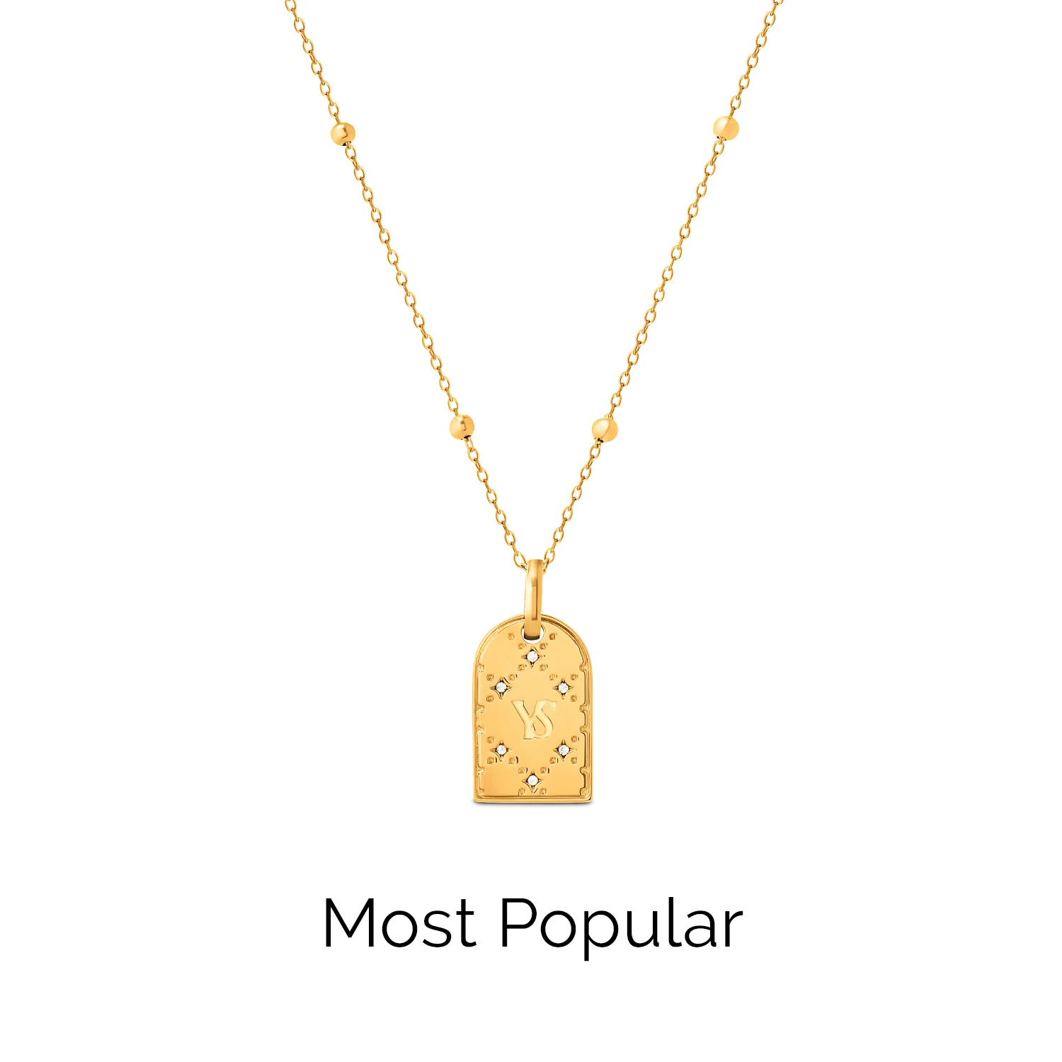 Double Monogram Necklace (Gold) - Image 14