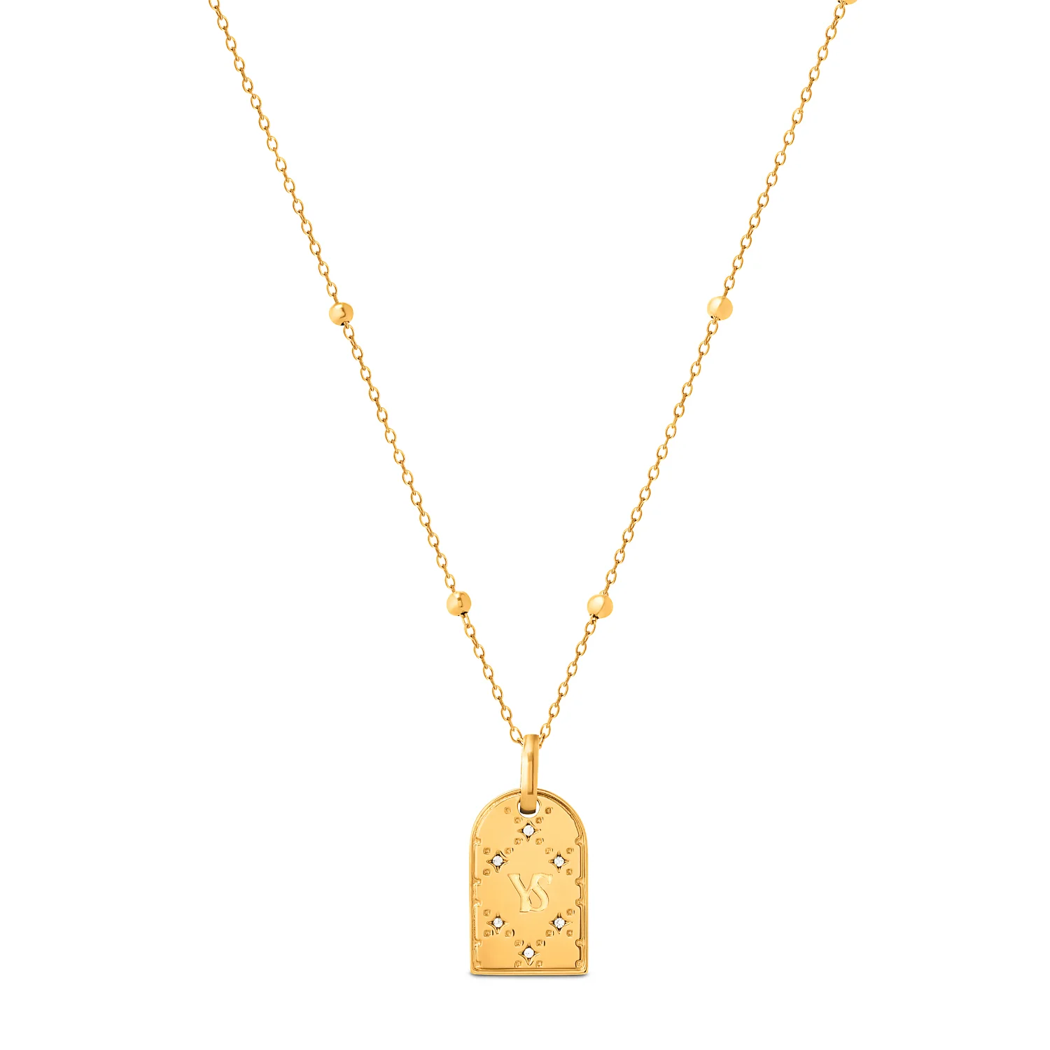Double Monogram Necklace (Gold) - Image 15