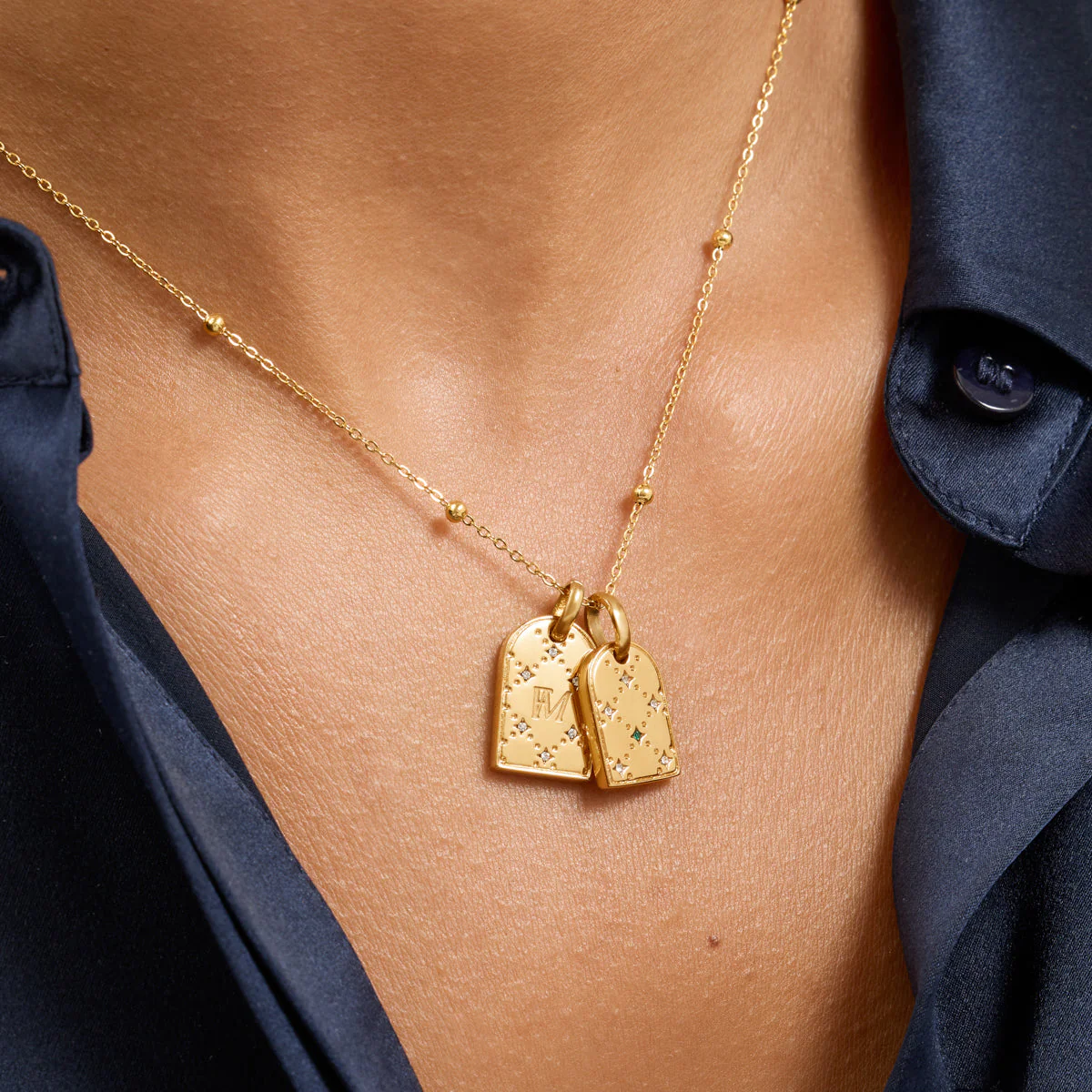 Double Monogram Necklace (Gold) - Image 2