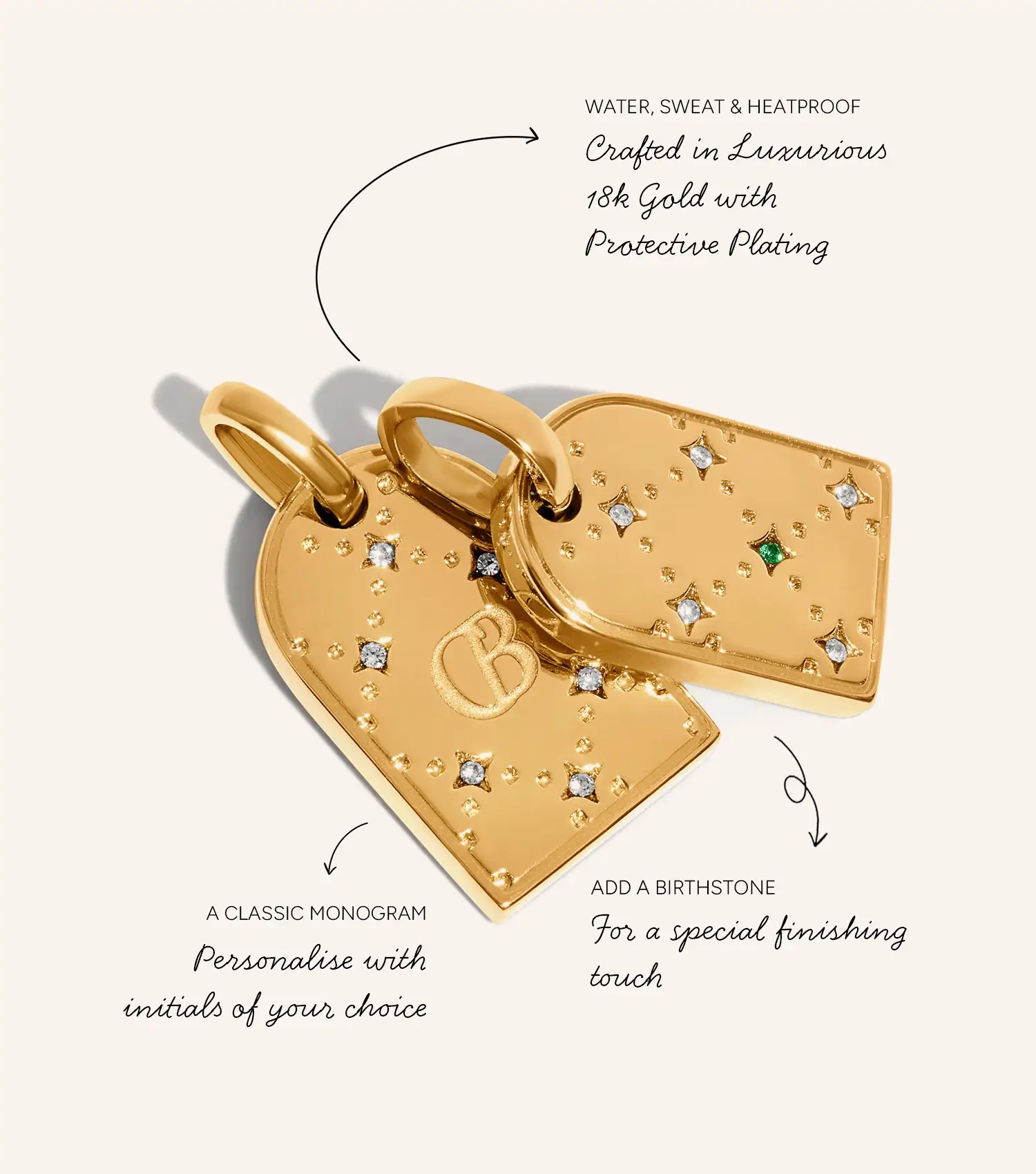 Double Monogram Necklace (Gold) - Image 4