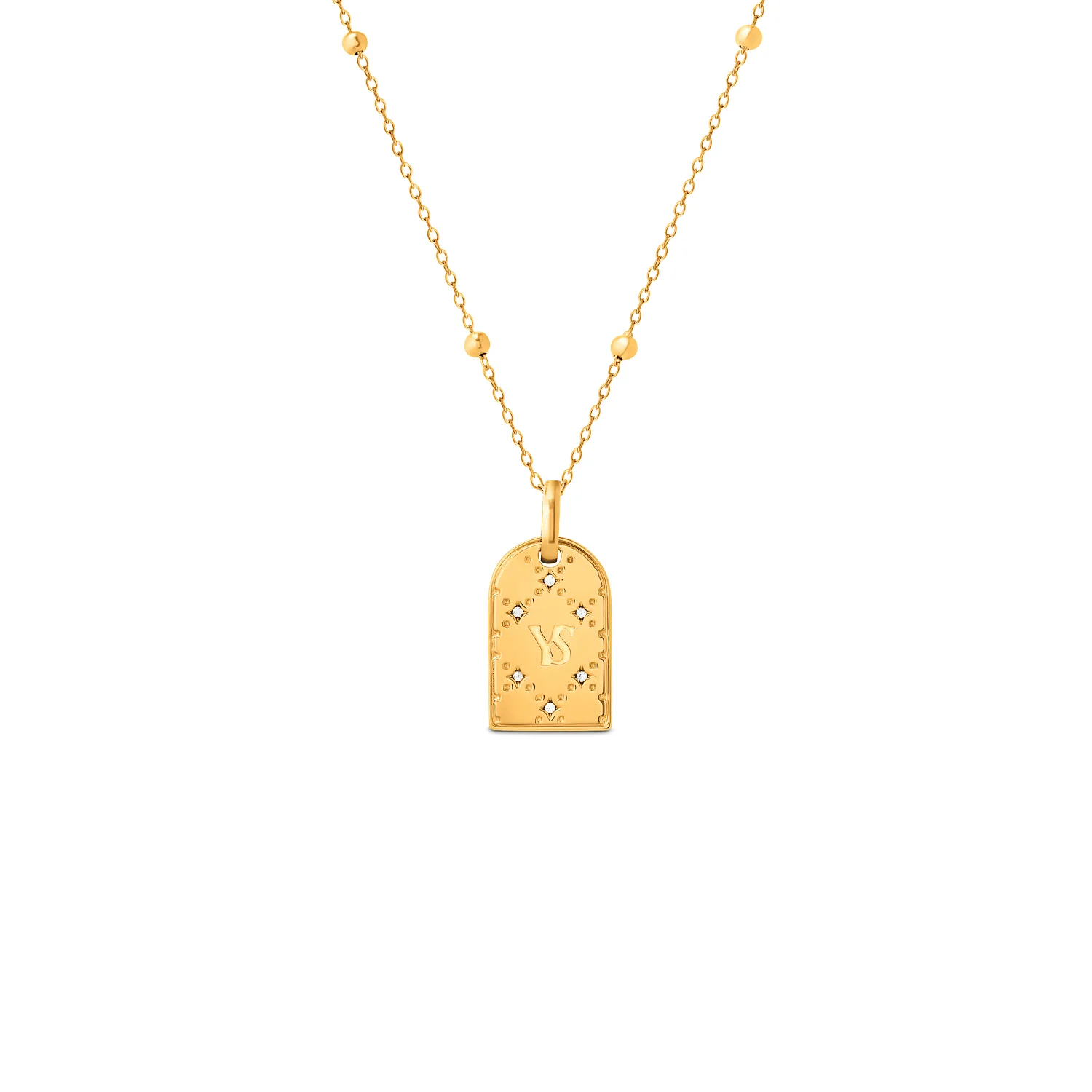 Double Monogram Necklace (Gold) - Image 7