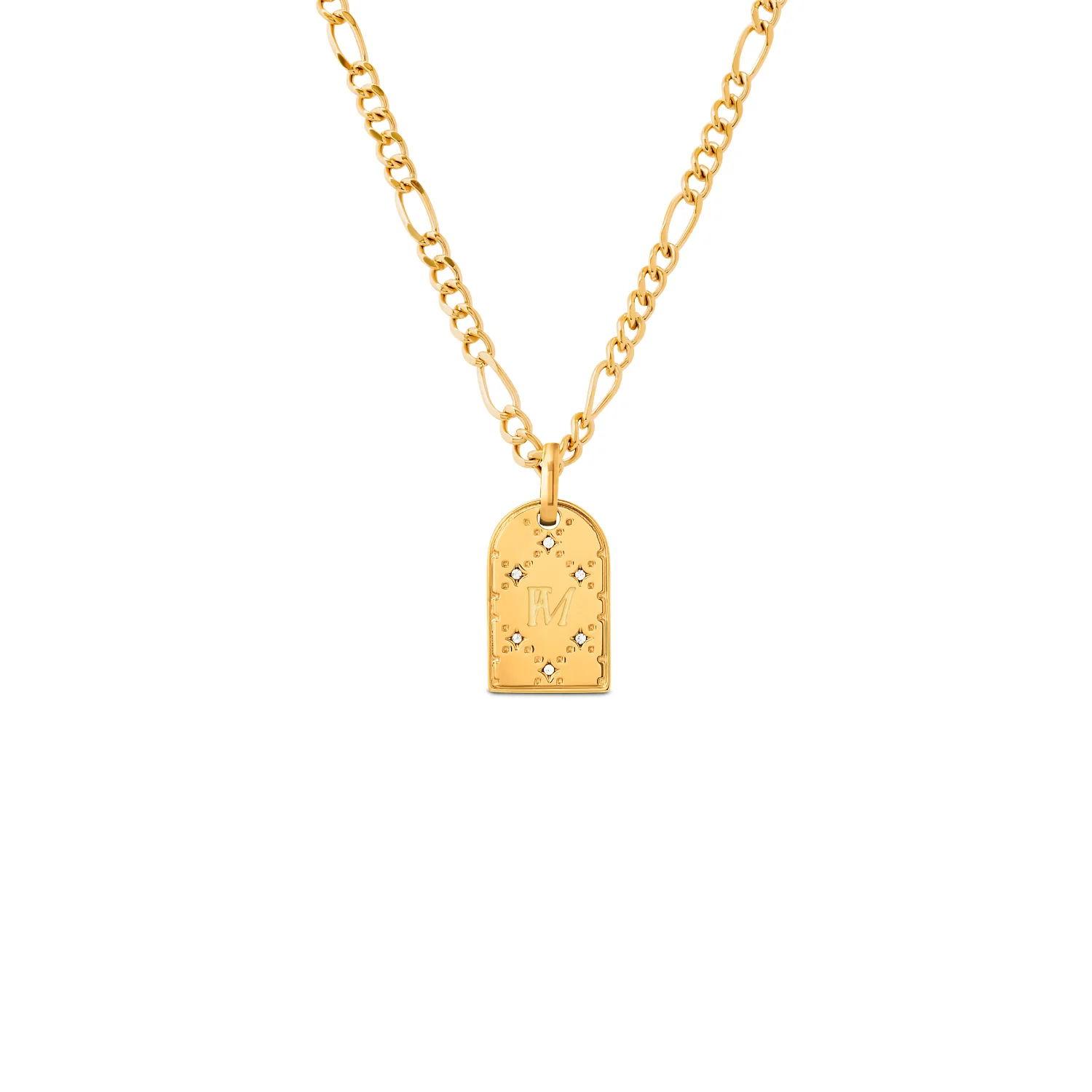 Double Monogram Necklace (Gold) - Image 8