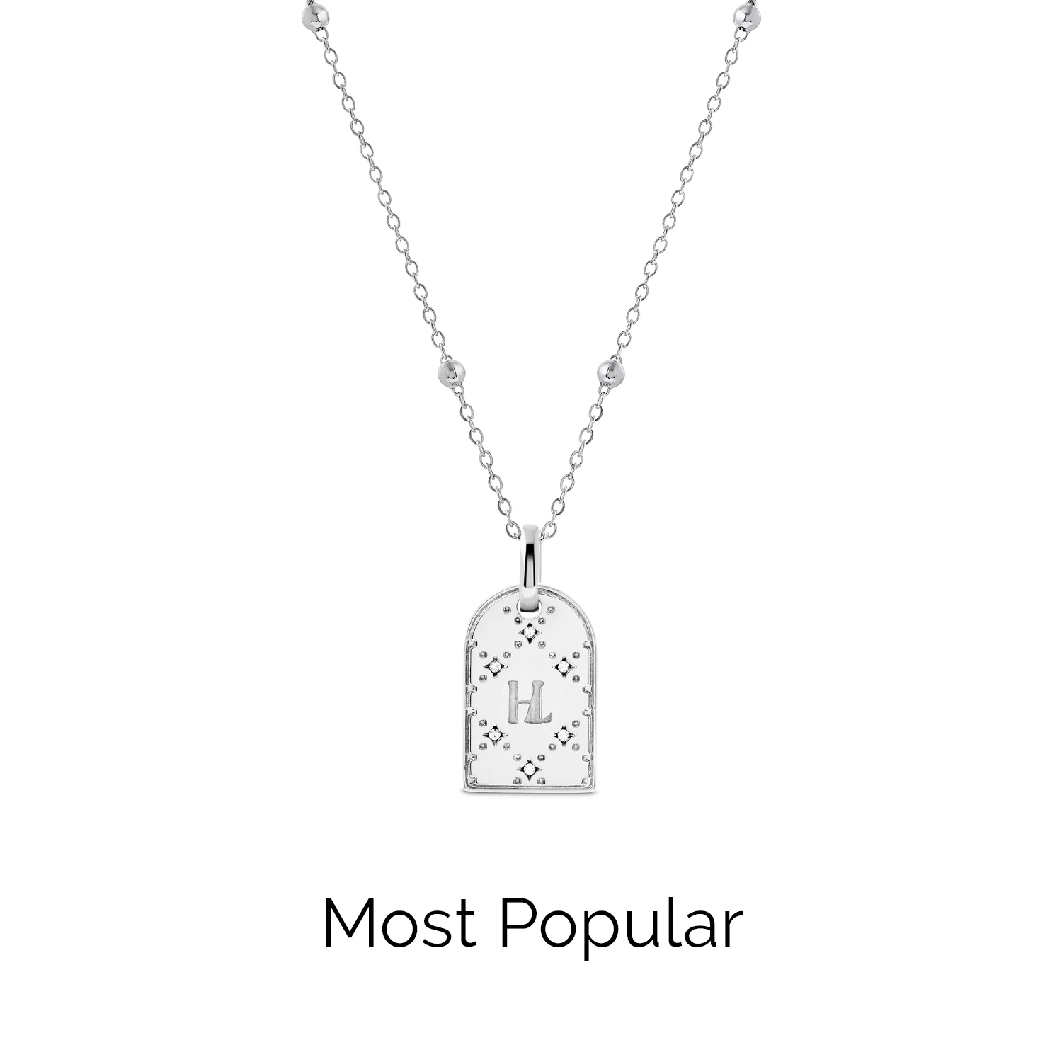 Double Monogram Necklace (Silver) - Image 10