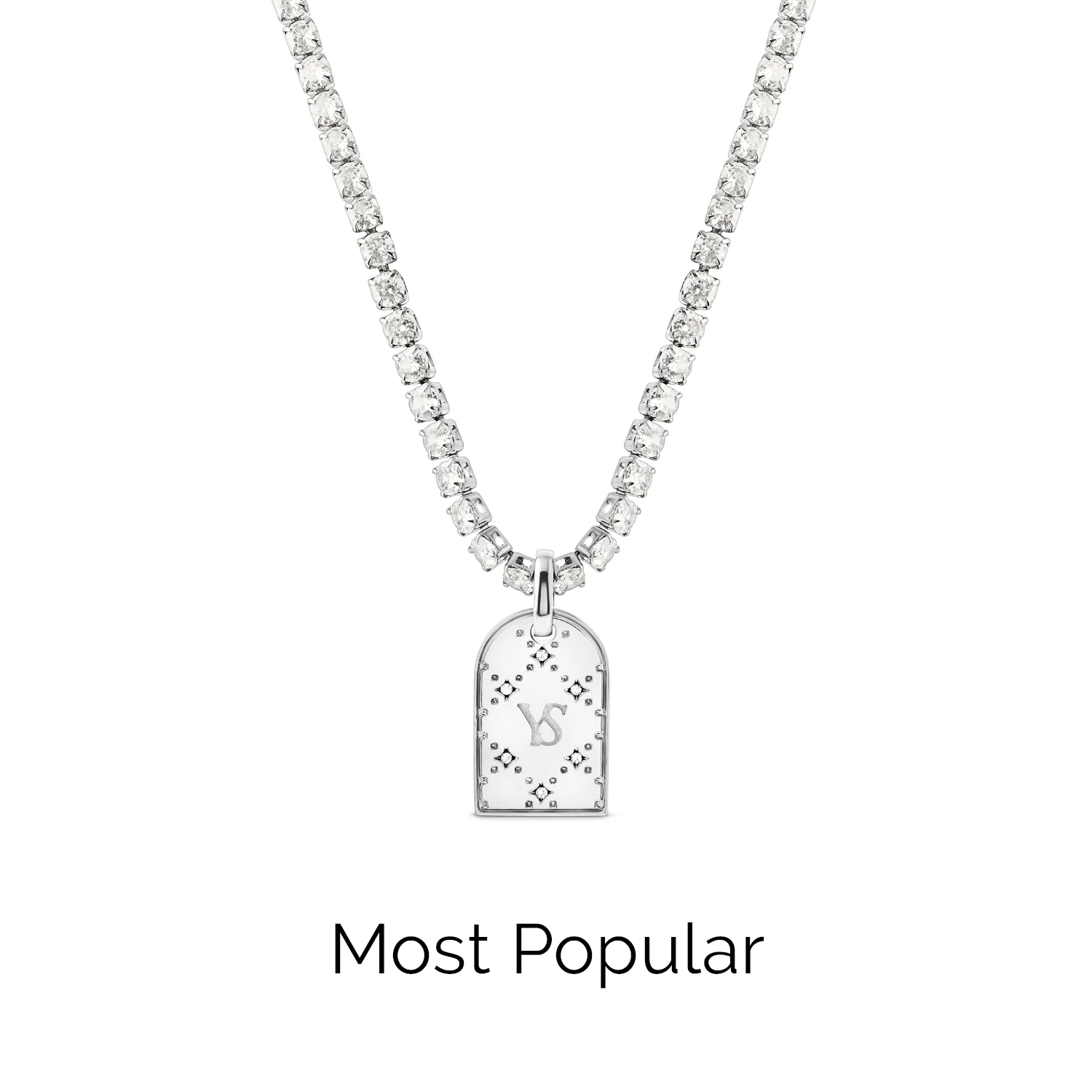 Double Monogram Necklace (Silver) - Image 11