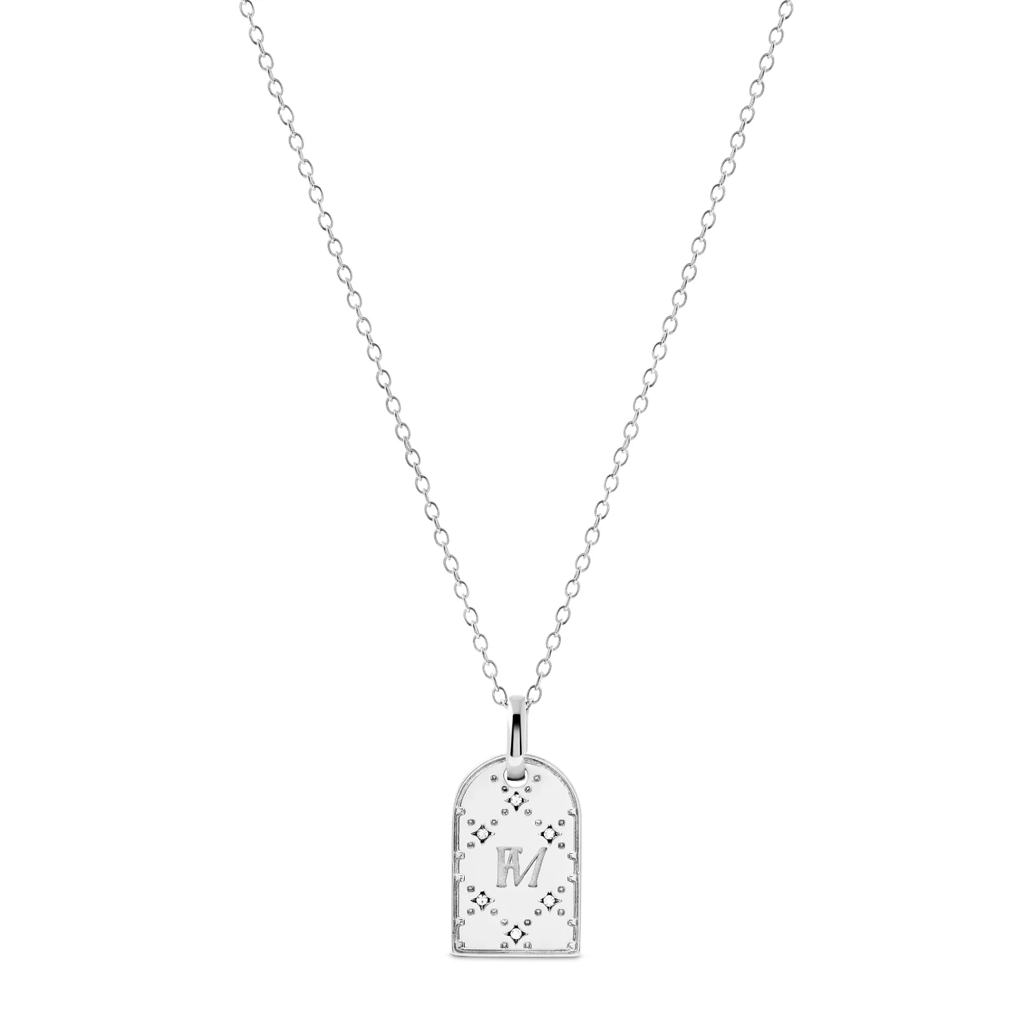 Double Monogram Necklace (Silver) - Image 12