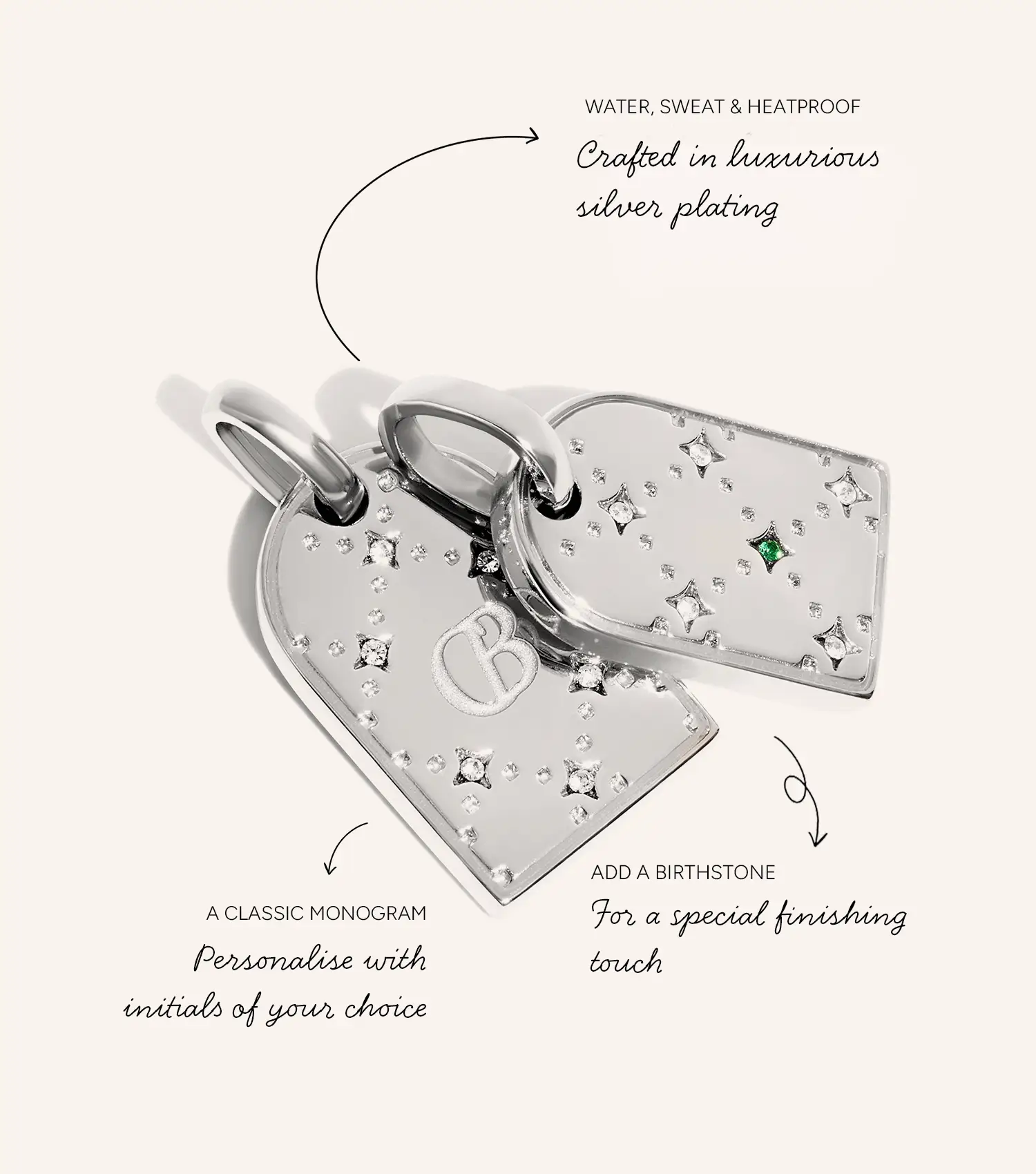 Double Monogram Necklace (Silver) - Image 4