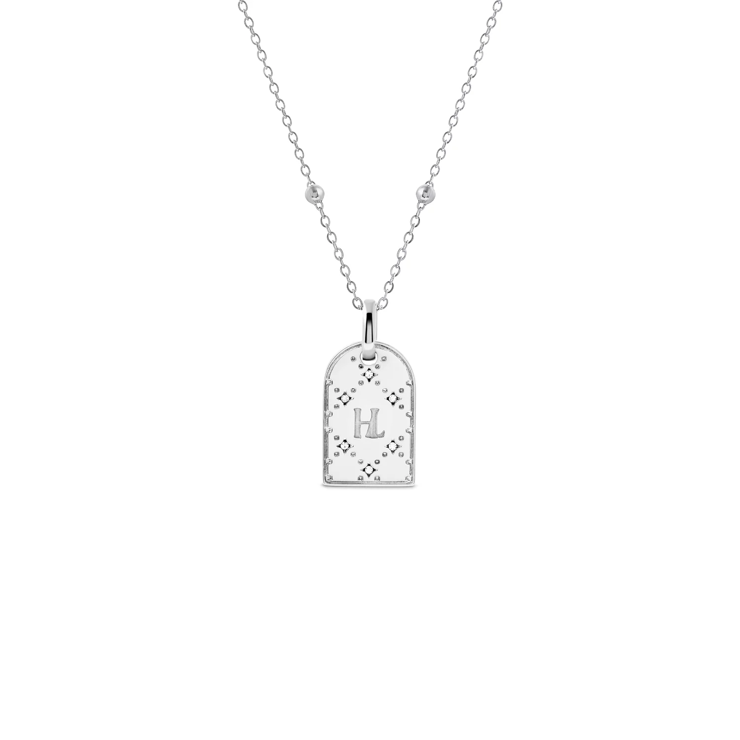 Double Monogram Necklace (Silver) - Image 7