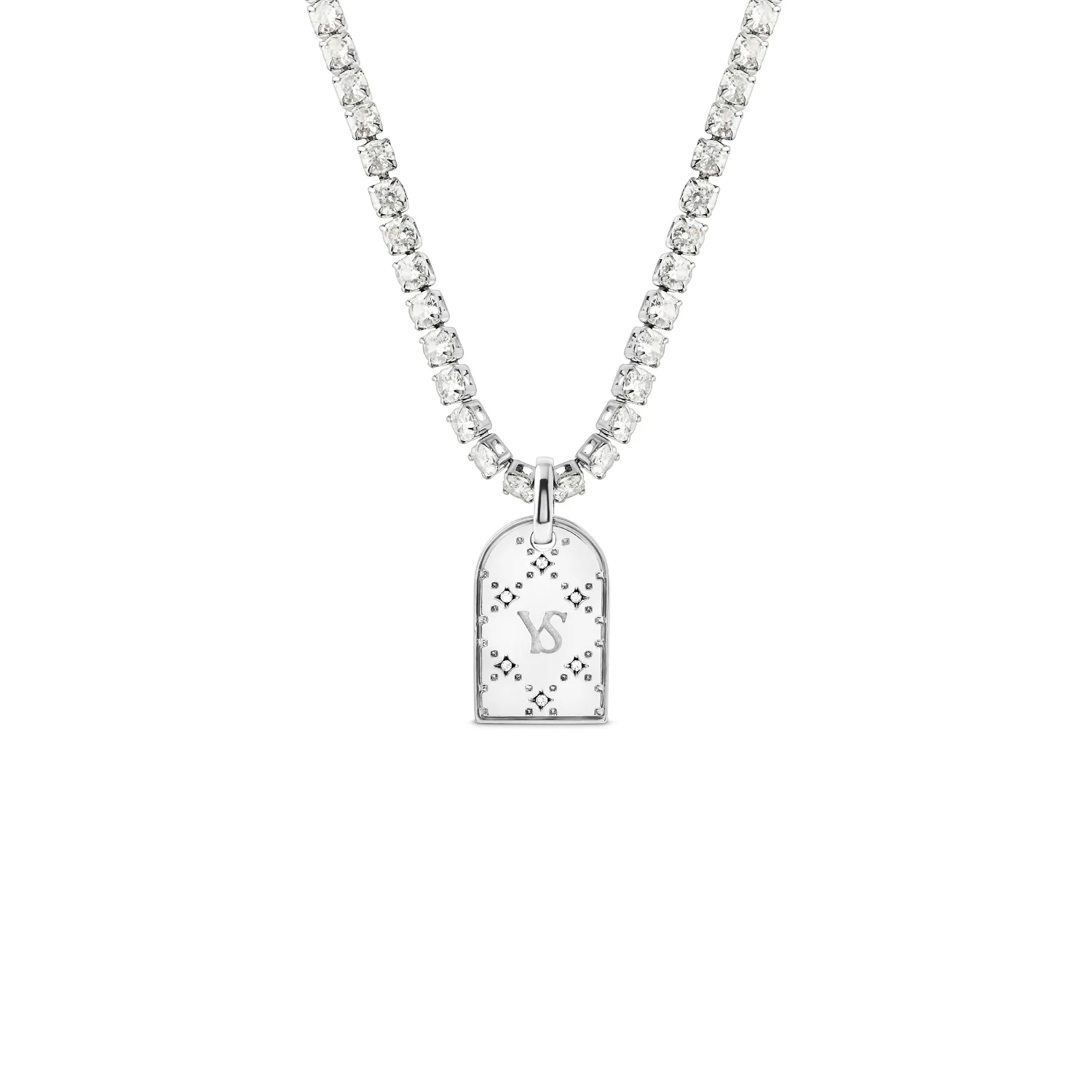 Double Monogram Necklace (Silver) - Image 8