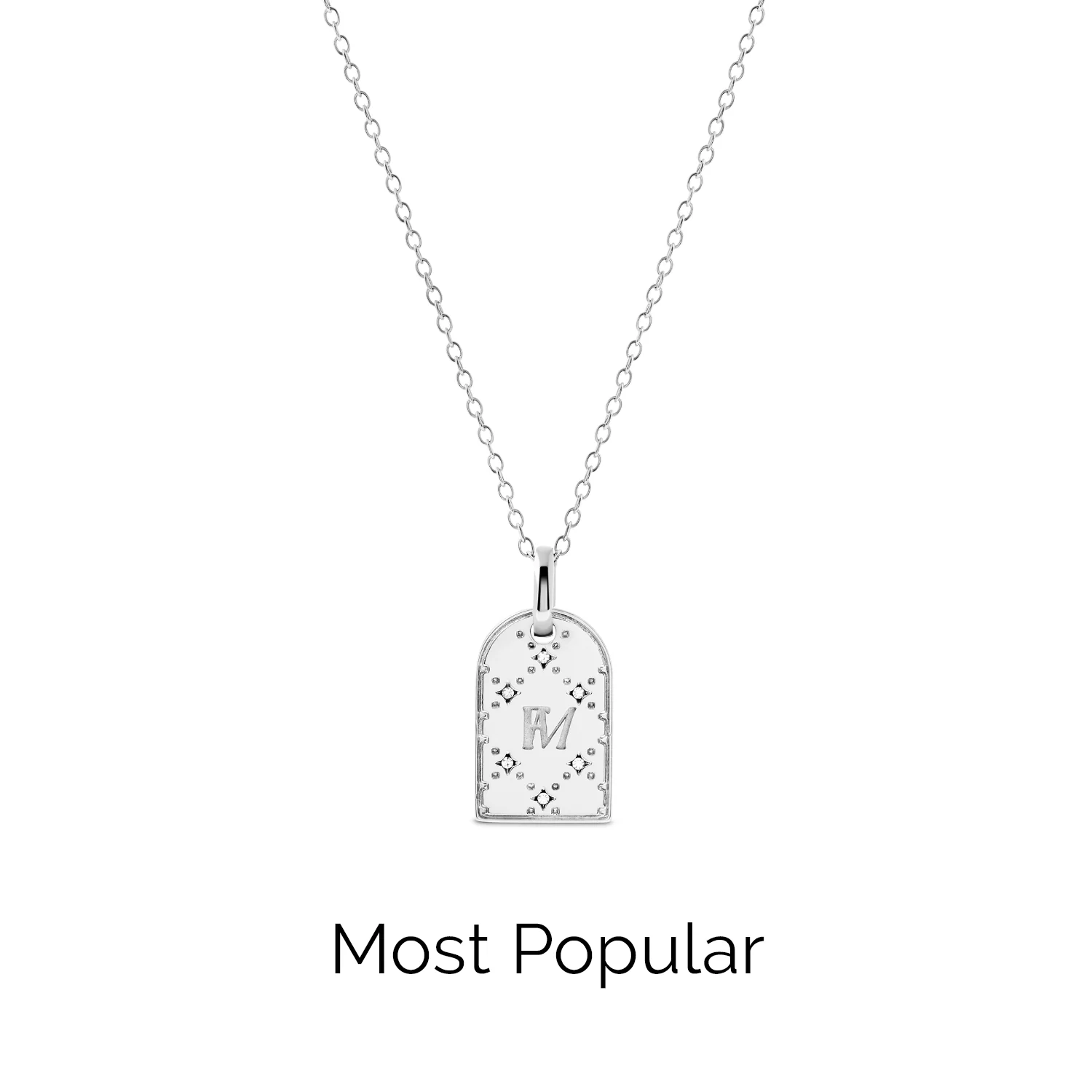 Double Monogram Necklace (Silver) - Image 9