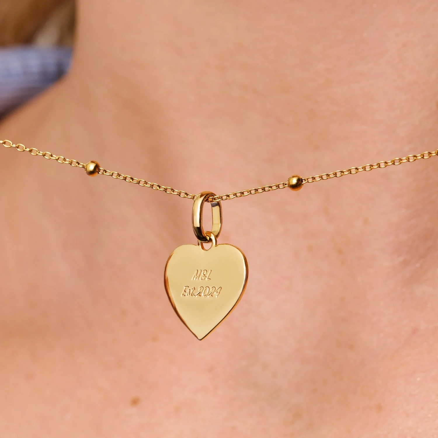 Entwine Custom Heart Necklace (Gold) - Image 6