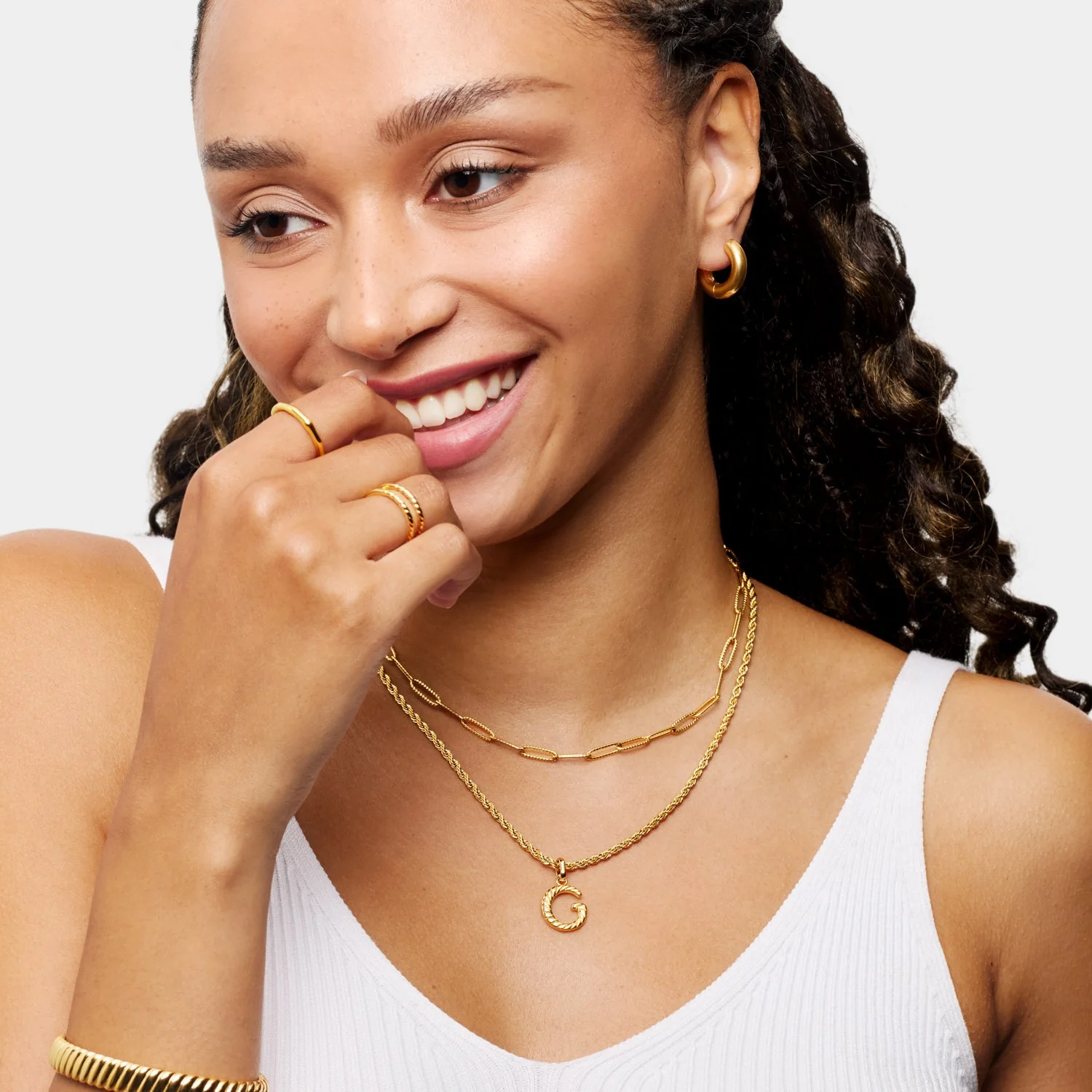 Entwine Initial Necklace (Gold) - Image 3