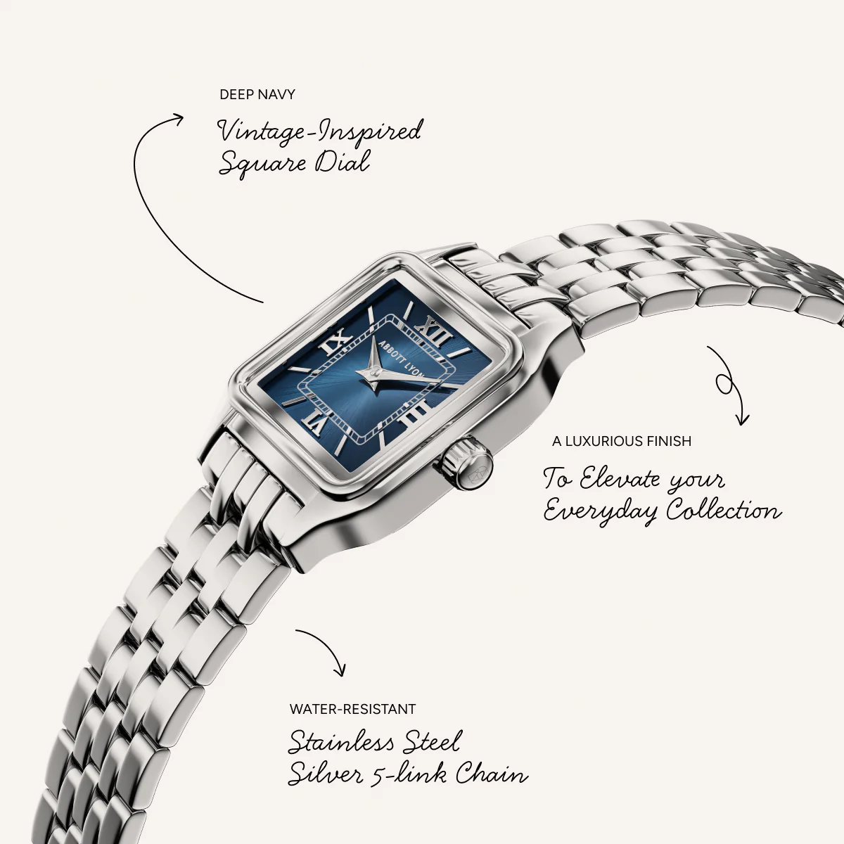 Essence 23mm Navy Watch (Silver) - Image 4