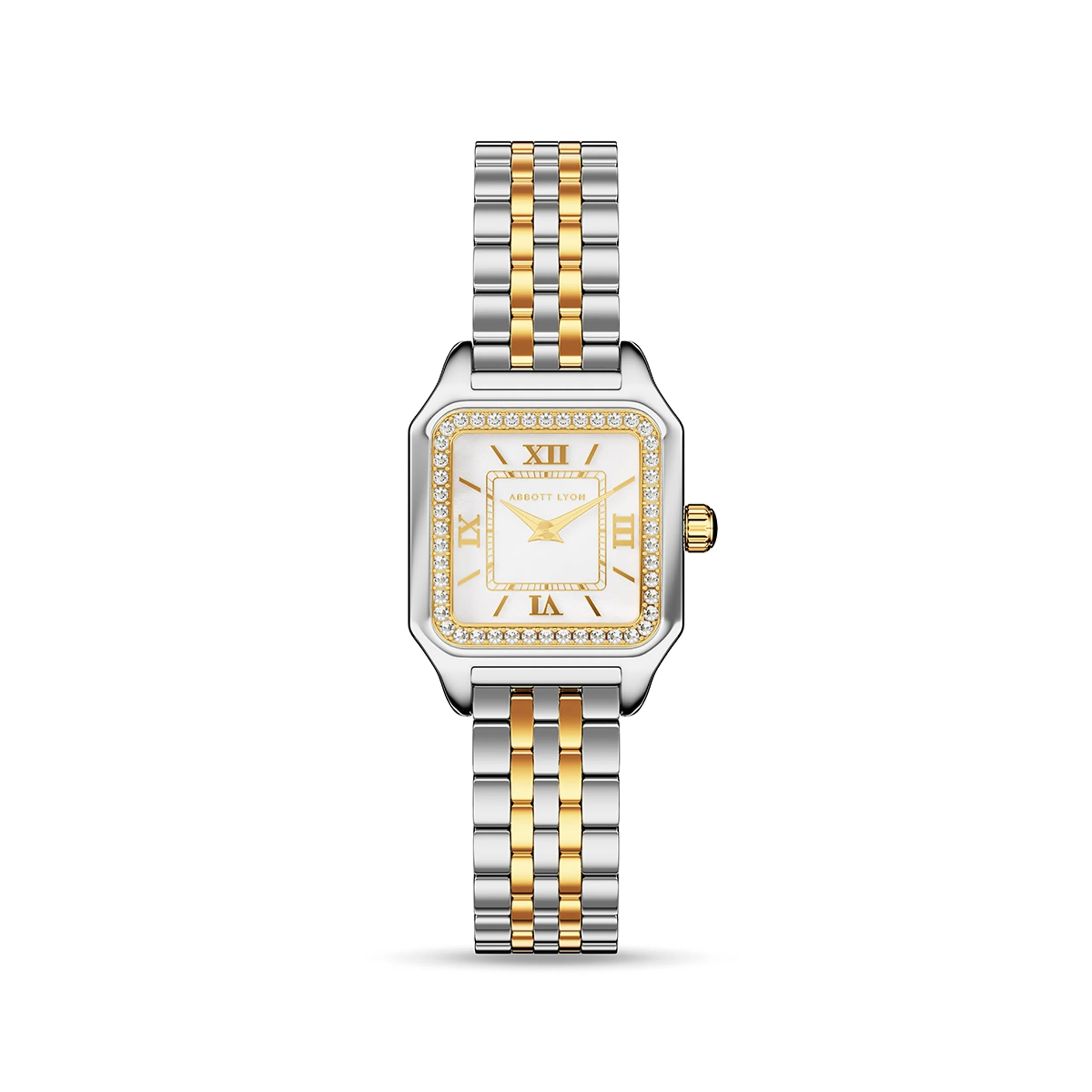 Essence PavÃ© Two Tone 23 Watch (Gold/Silver)