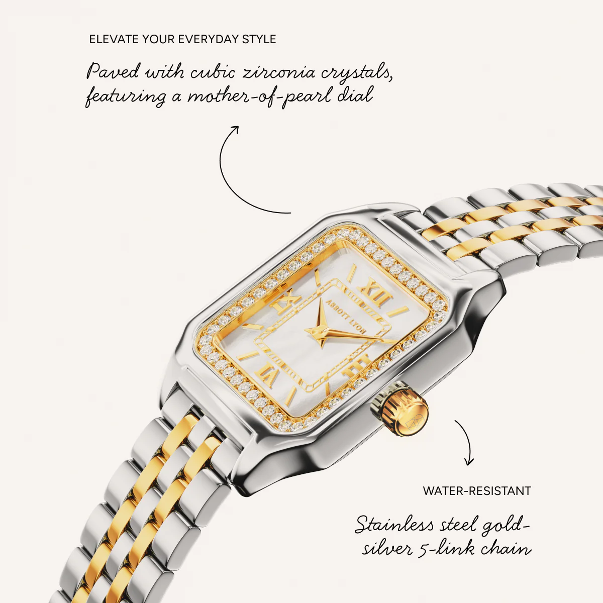 Essence PavÃ© Two Tone 23 Watch (Gold/Silver) - Image 3