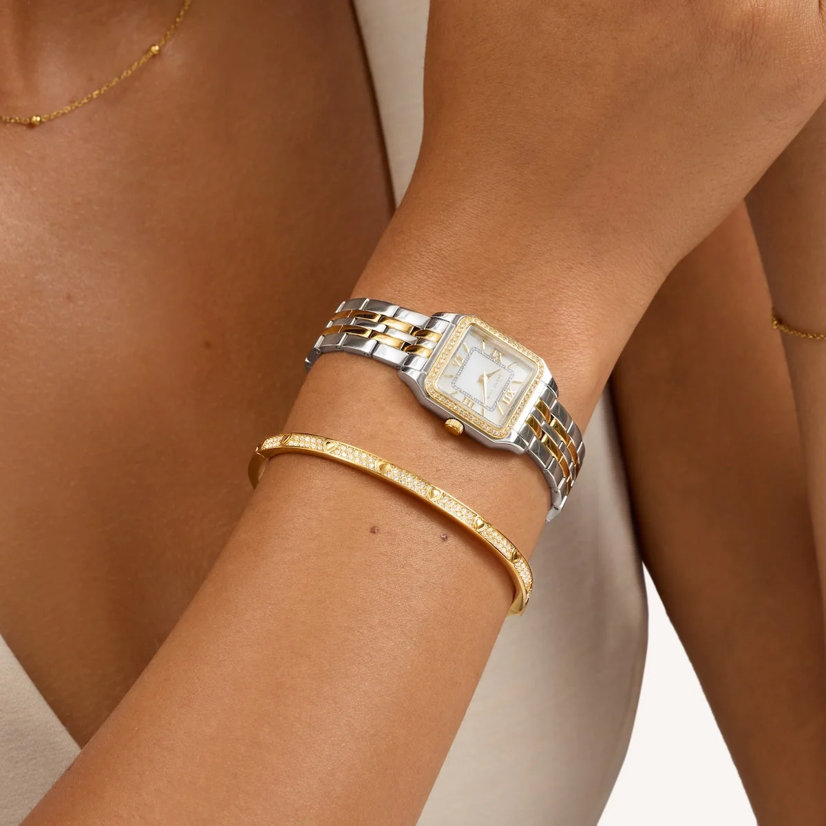Essence PavÃ© Two Tone 23 Watch (Gold/Silver) - Image 4