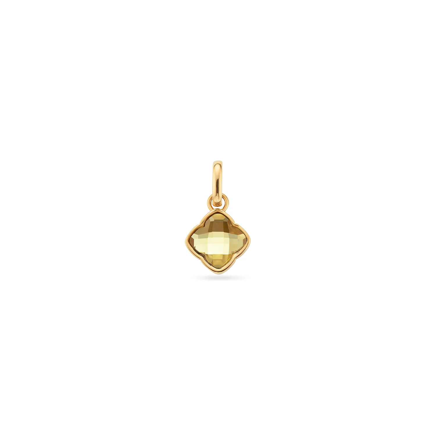 Faceted Birthstone Clover Pendant (Gold)