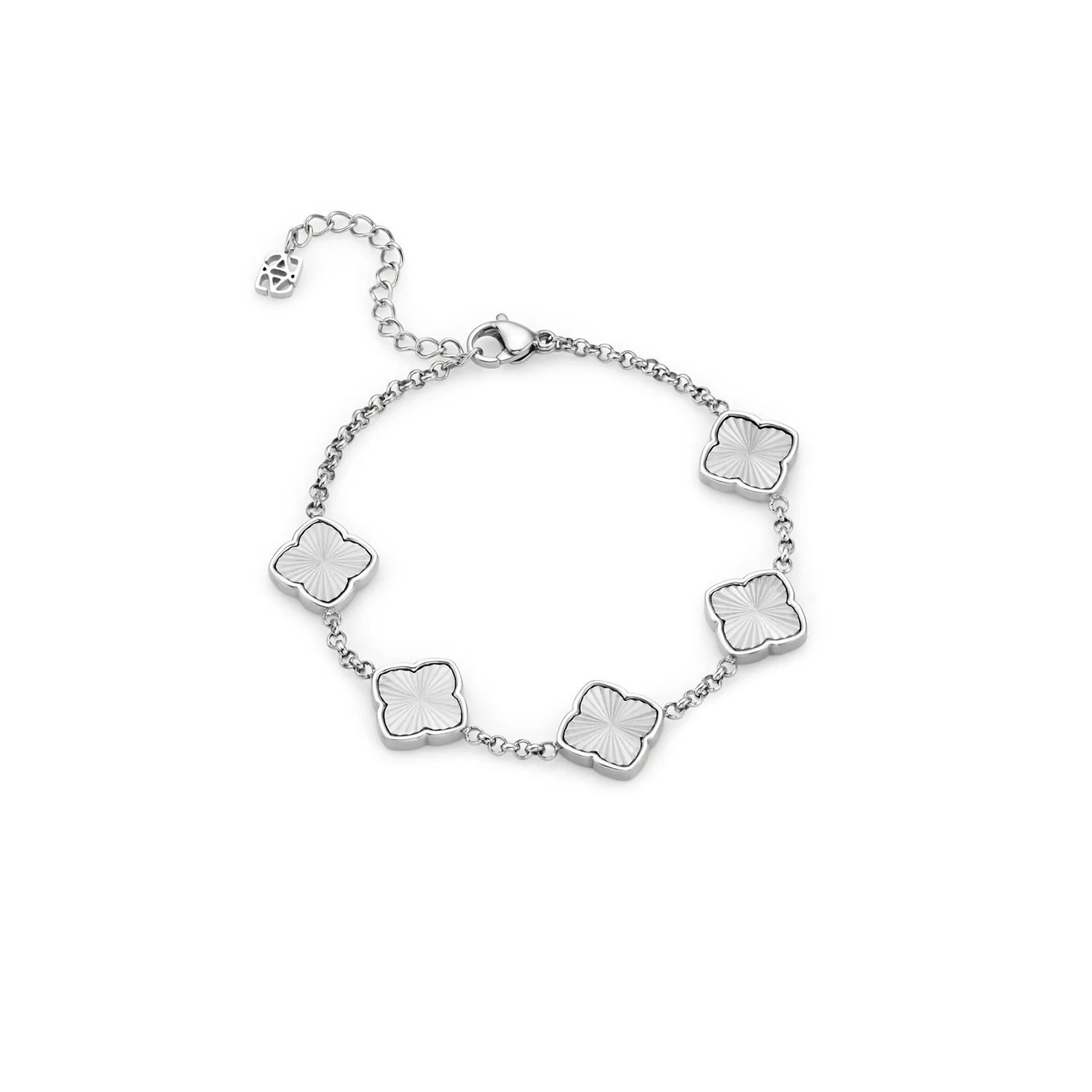 Faceted Birthstone Clover Pendant (Silver) - Image 10