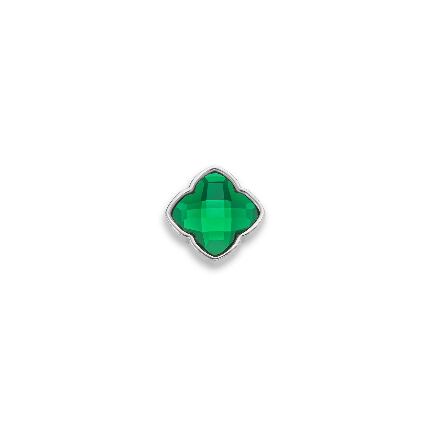 Faceted Birthstone Clover Pendant (Silver) - Image 16