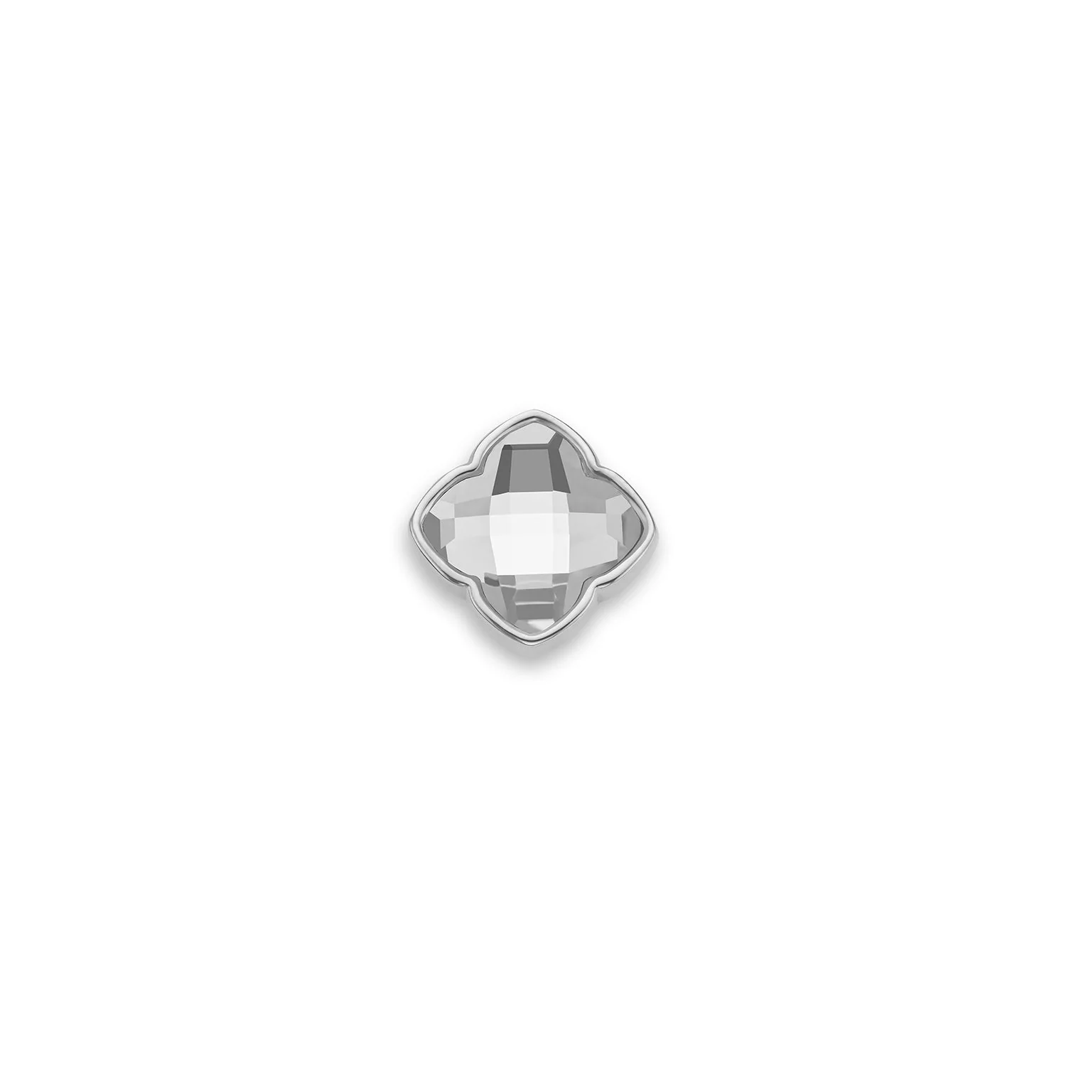Faceted Birthstone Clover Pendant (Silver) - Image 3