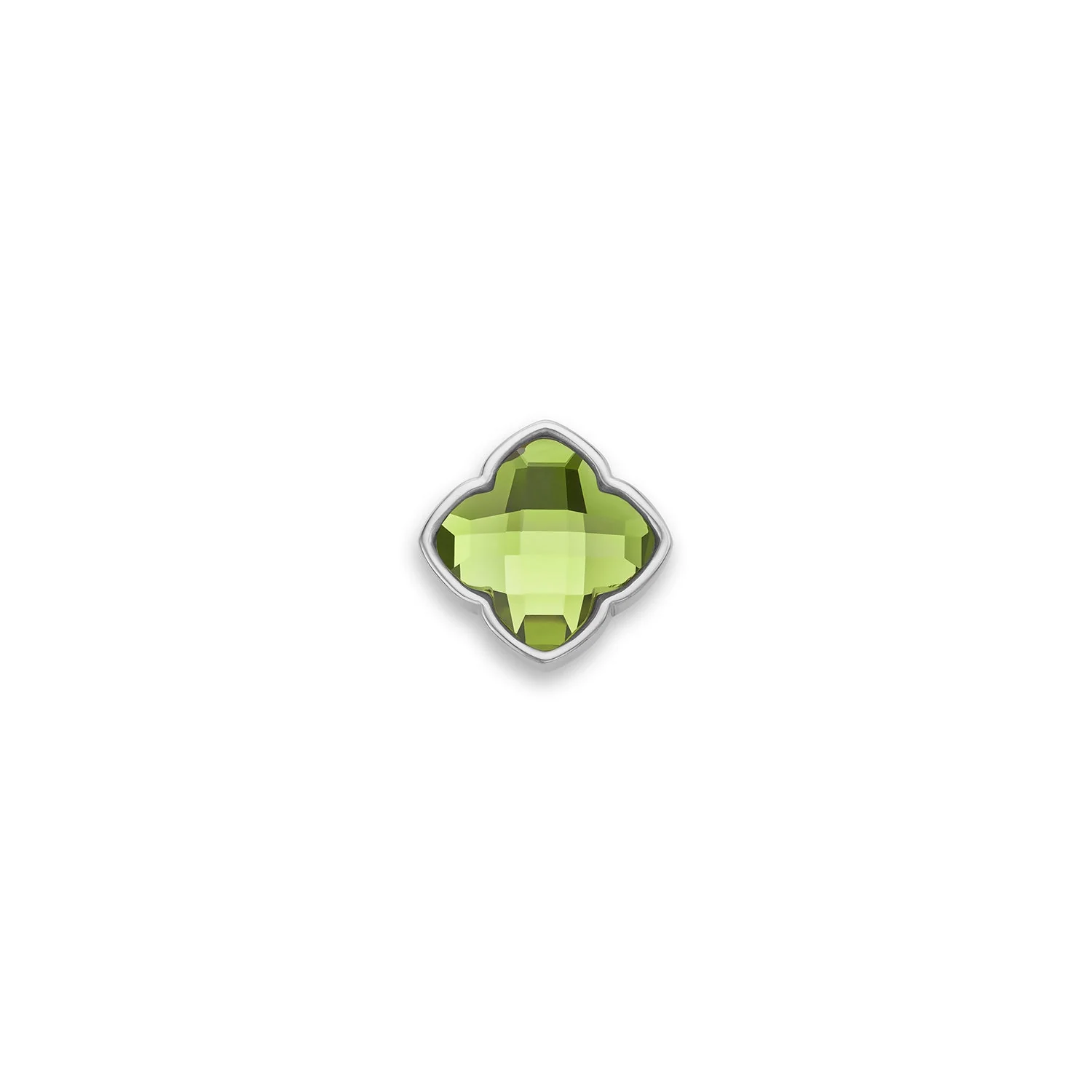 Faceted Birthstone Clover Pendant (Silver) - Image 5