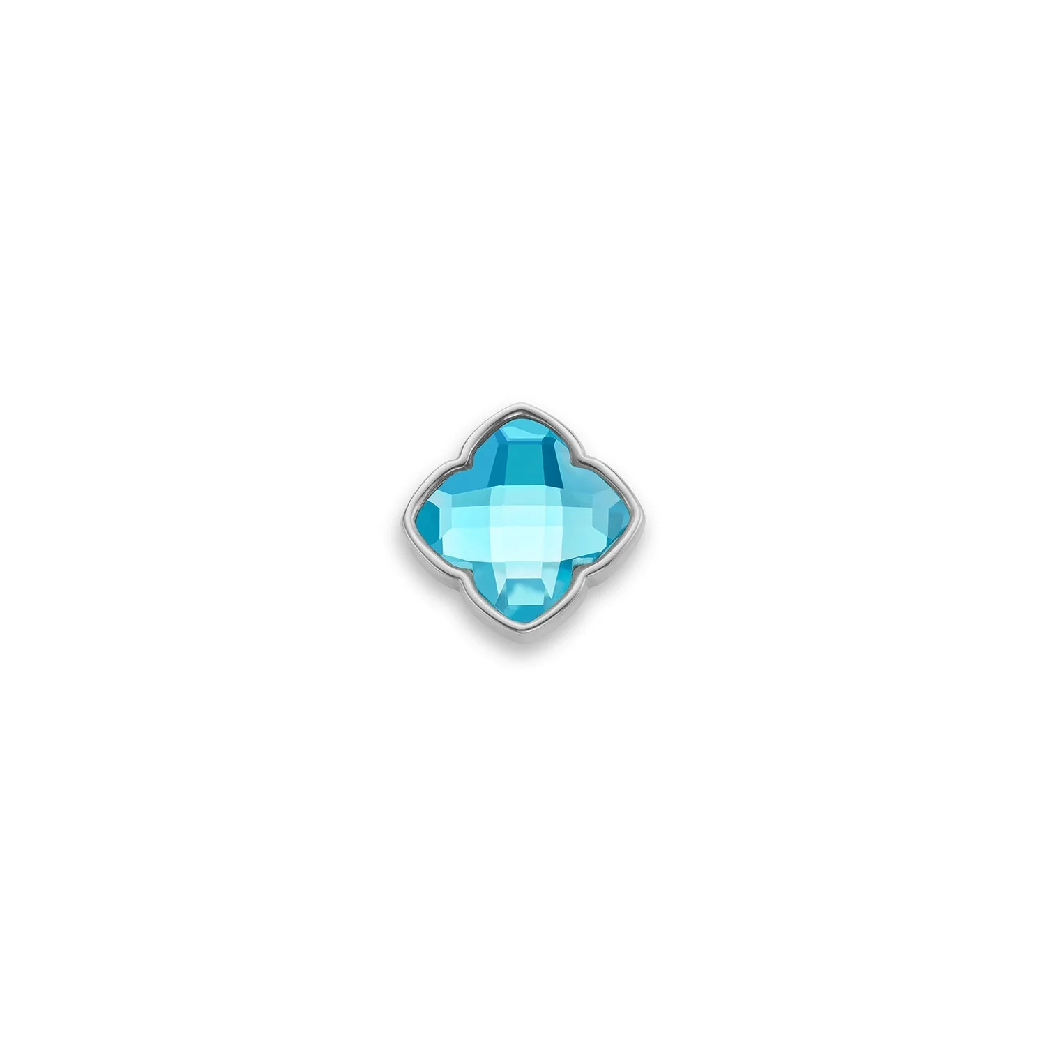 Faceted Birthstone Clover Pendant (Silver) - Image 7