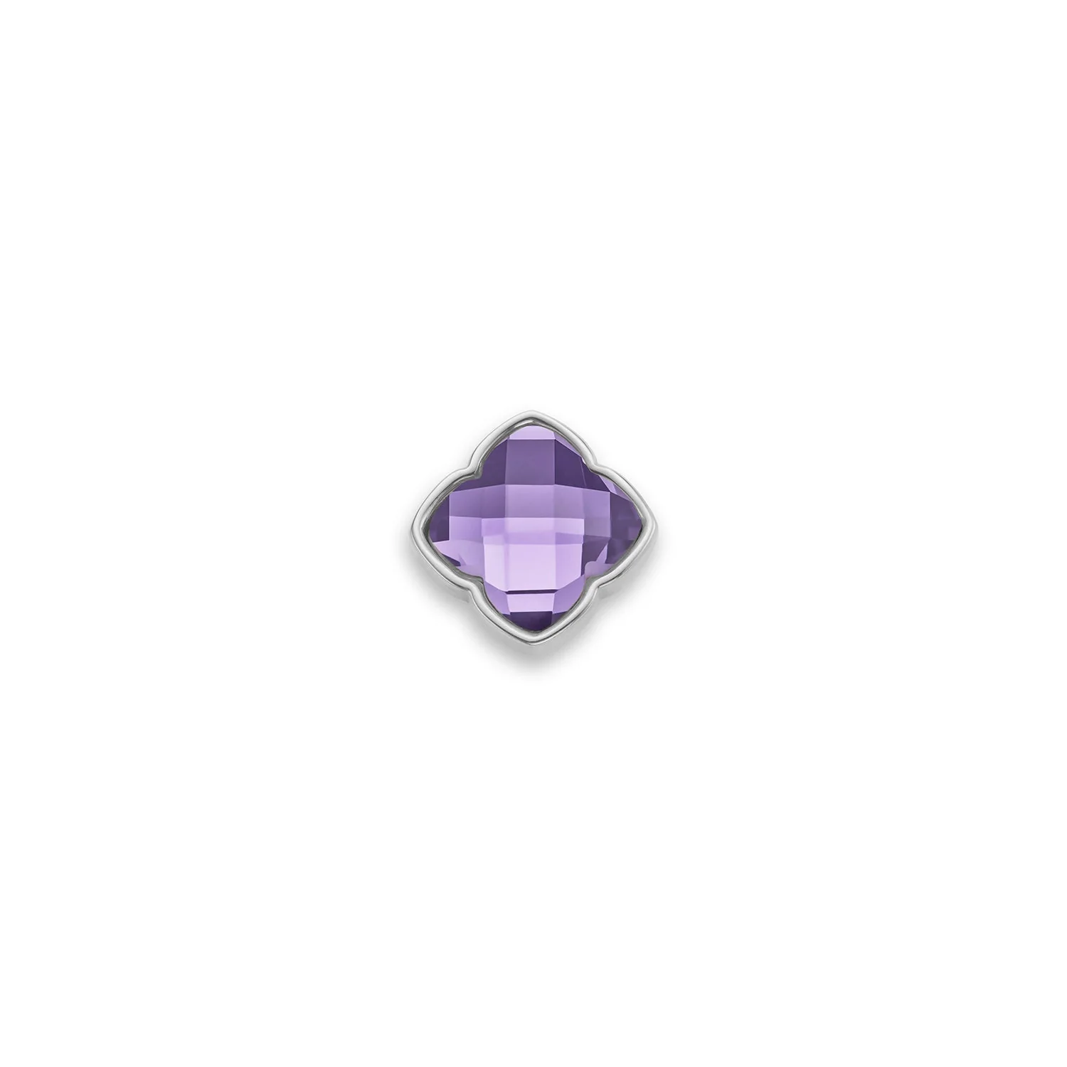 Faceted Birthstone Clover Pendant (Silver) - Image 9