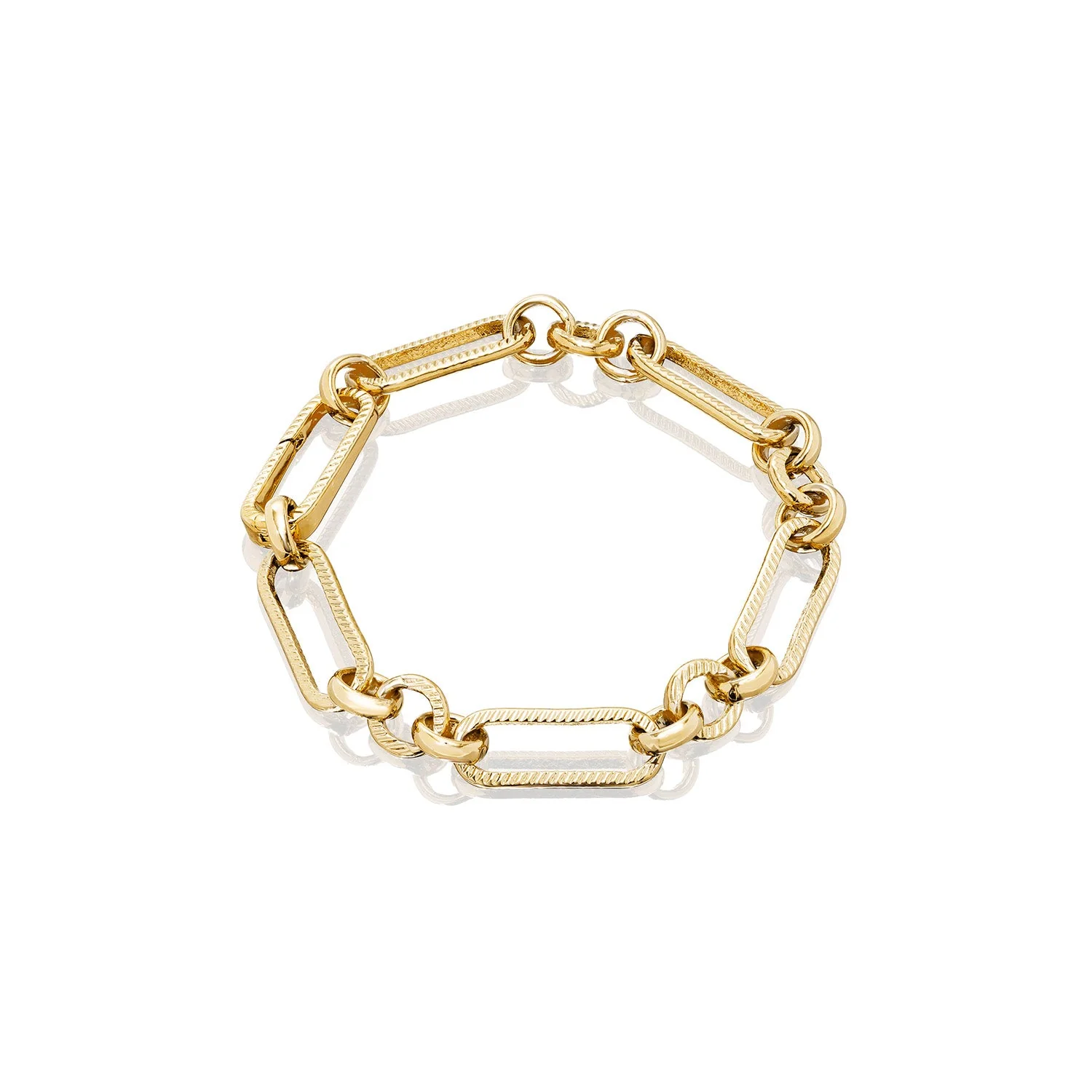 Figaro Chain Bracelet (Gold) - Image 7