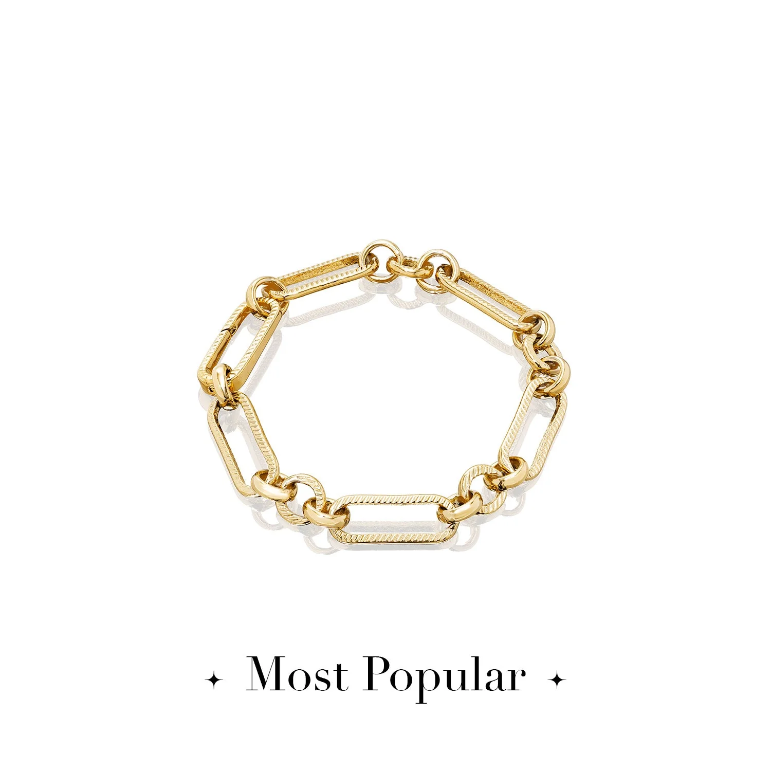 Figaro Chain Bracelet (Gold) - Image 8