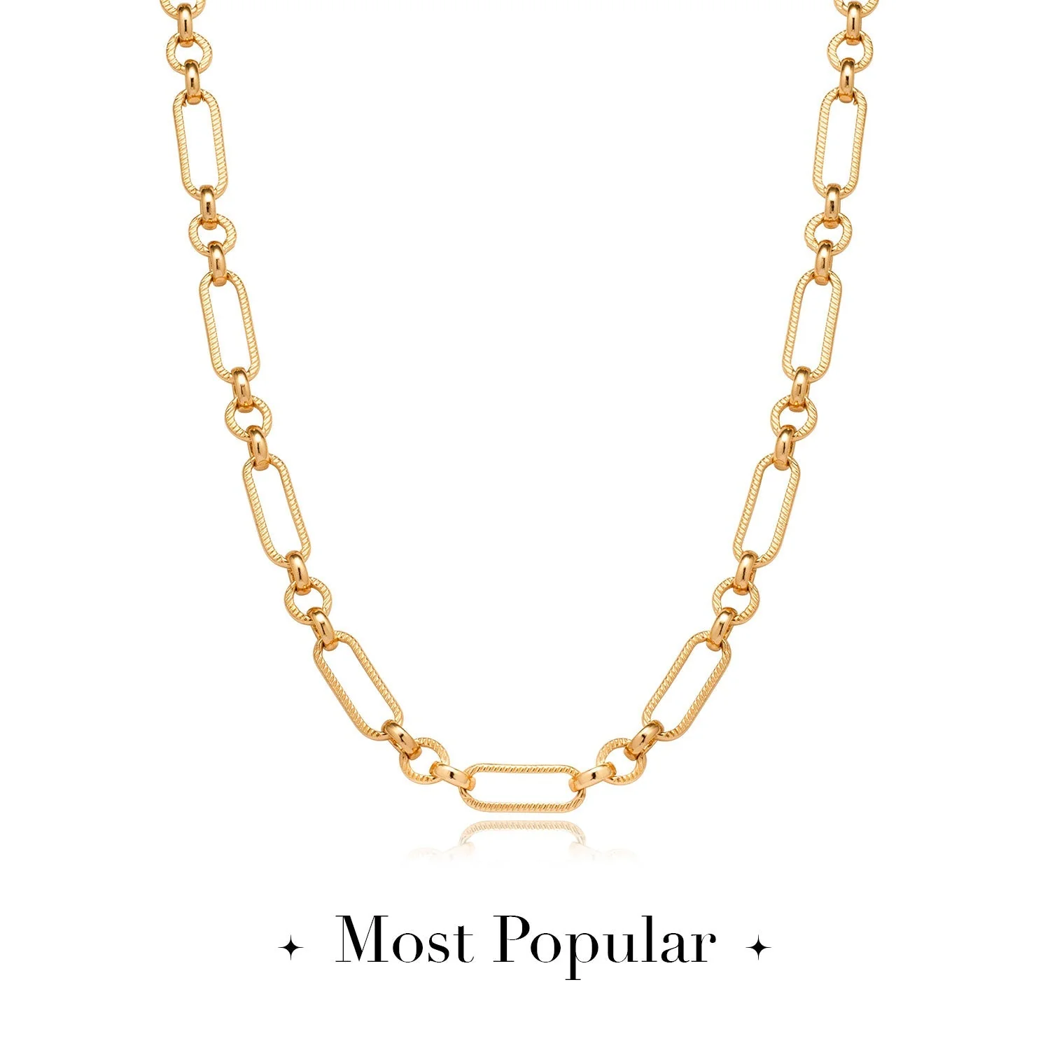 Figaro Chain Necklace (Gold) - Image 6