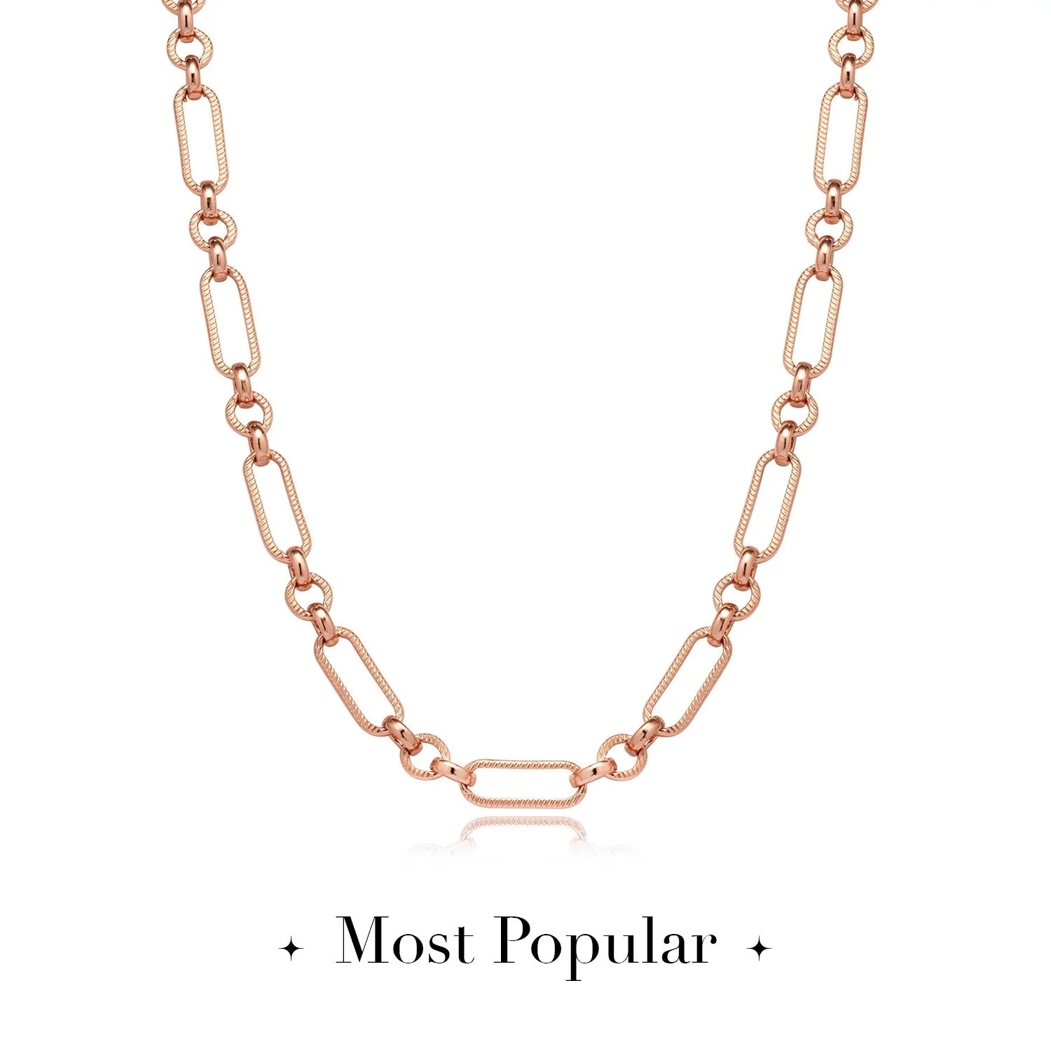 Figaro Chain Necklace (Rose Gold) - Image 5