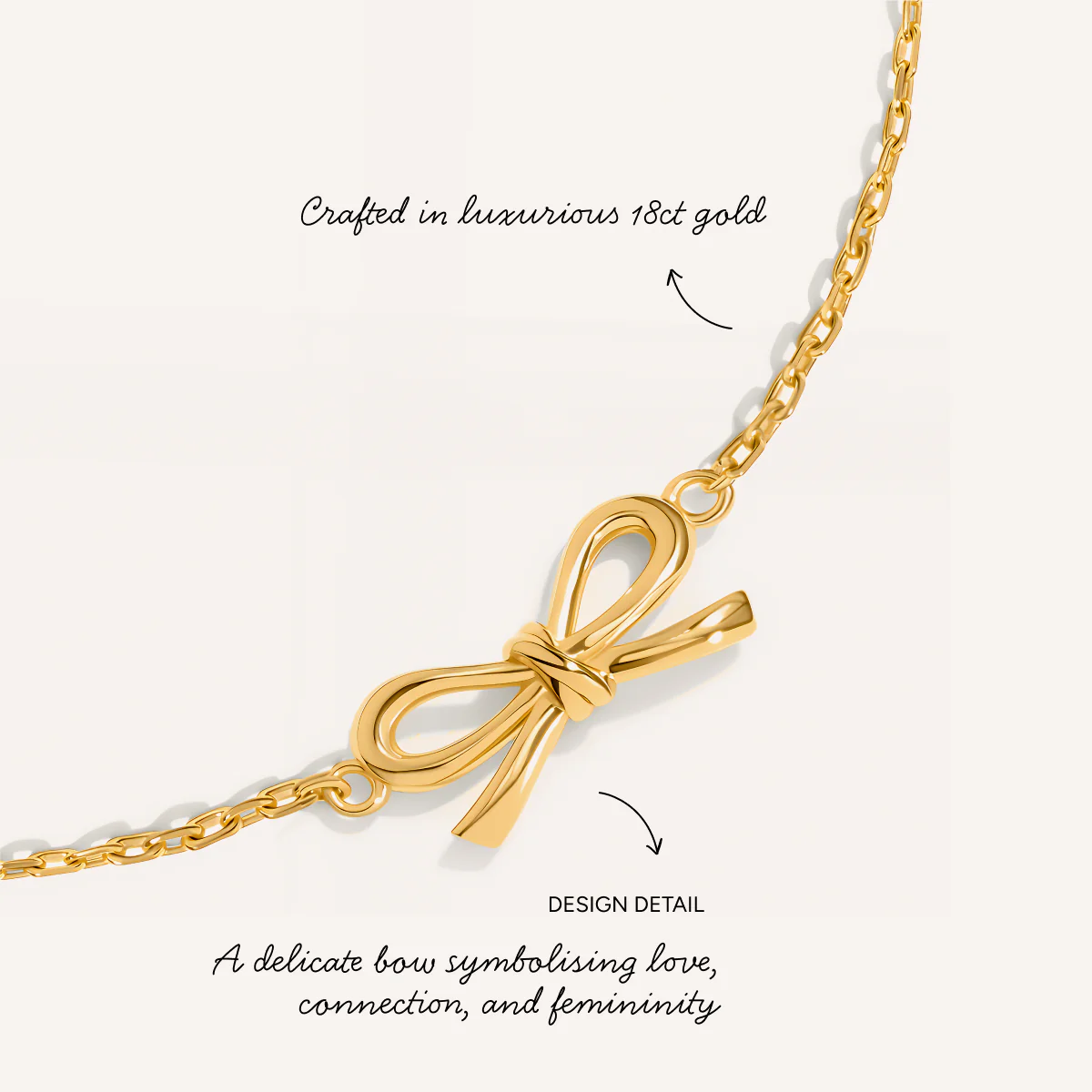 Fine Bow Bracelet (Gold) - Image 3