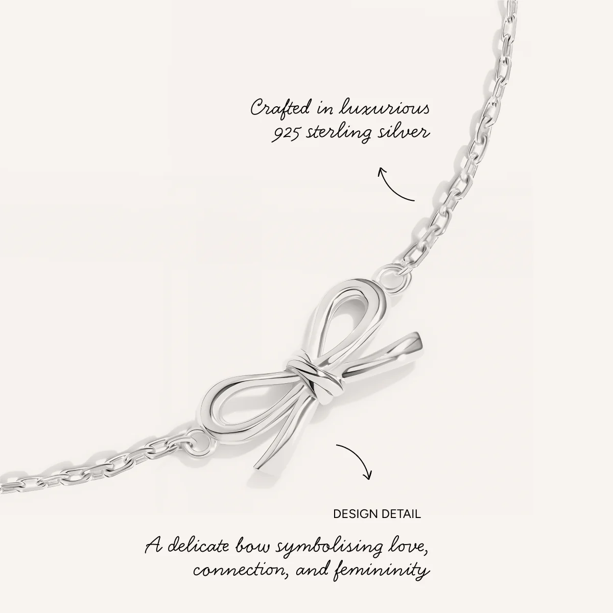 Fine Bow Bracelet (Silver) - Image 3