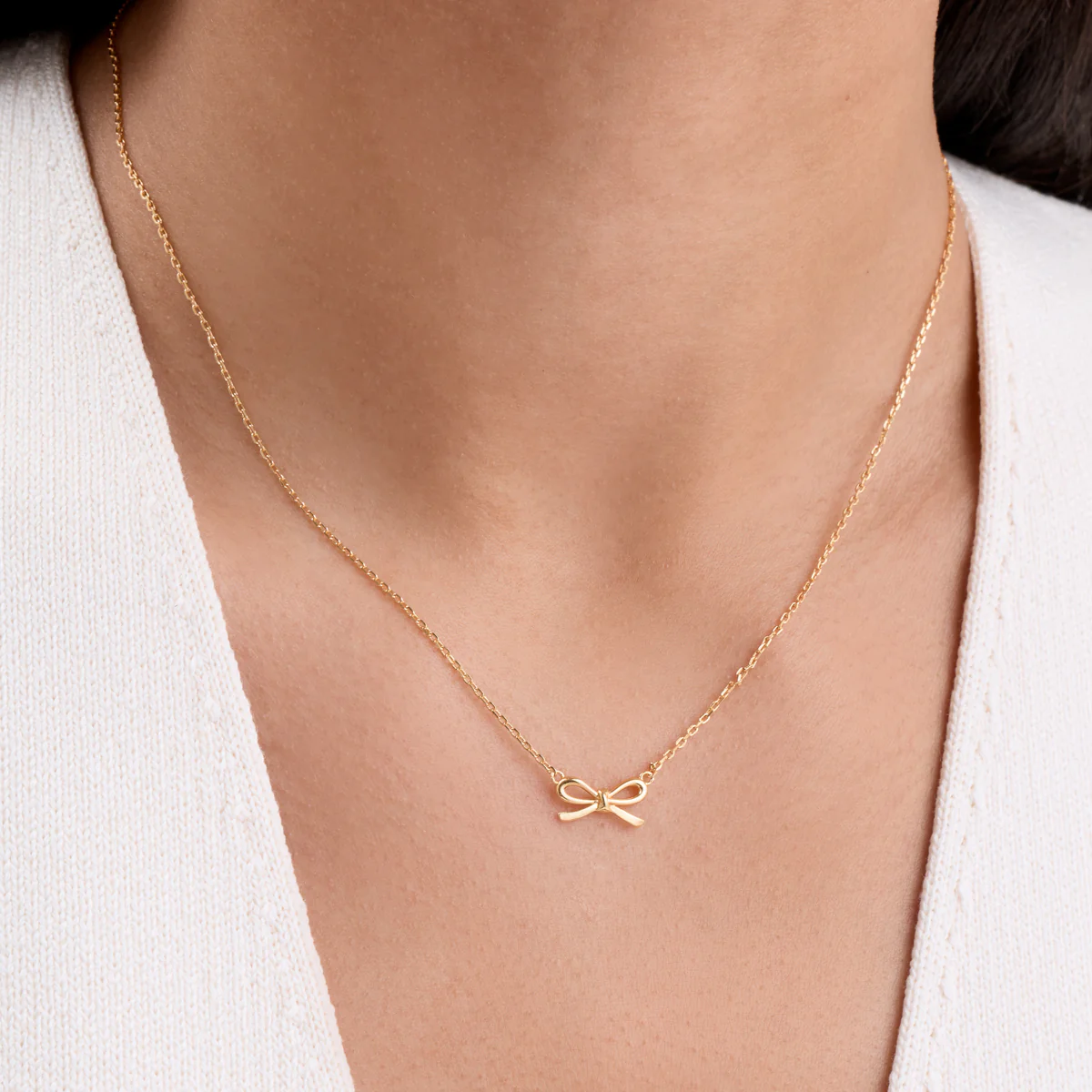 Fine Bow Necklace (Gold) - Image 2