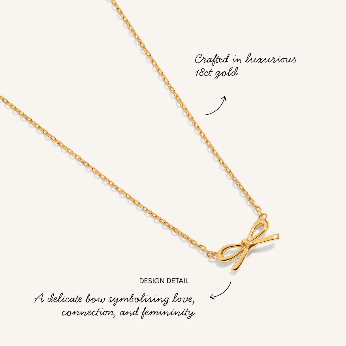Fine Bow Necklace (Gold) - Image 3
